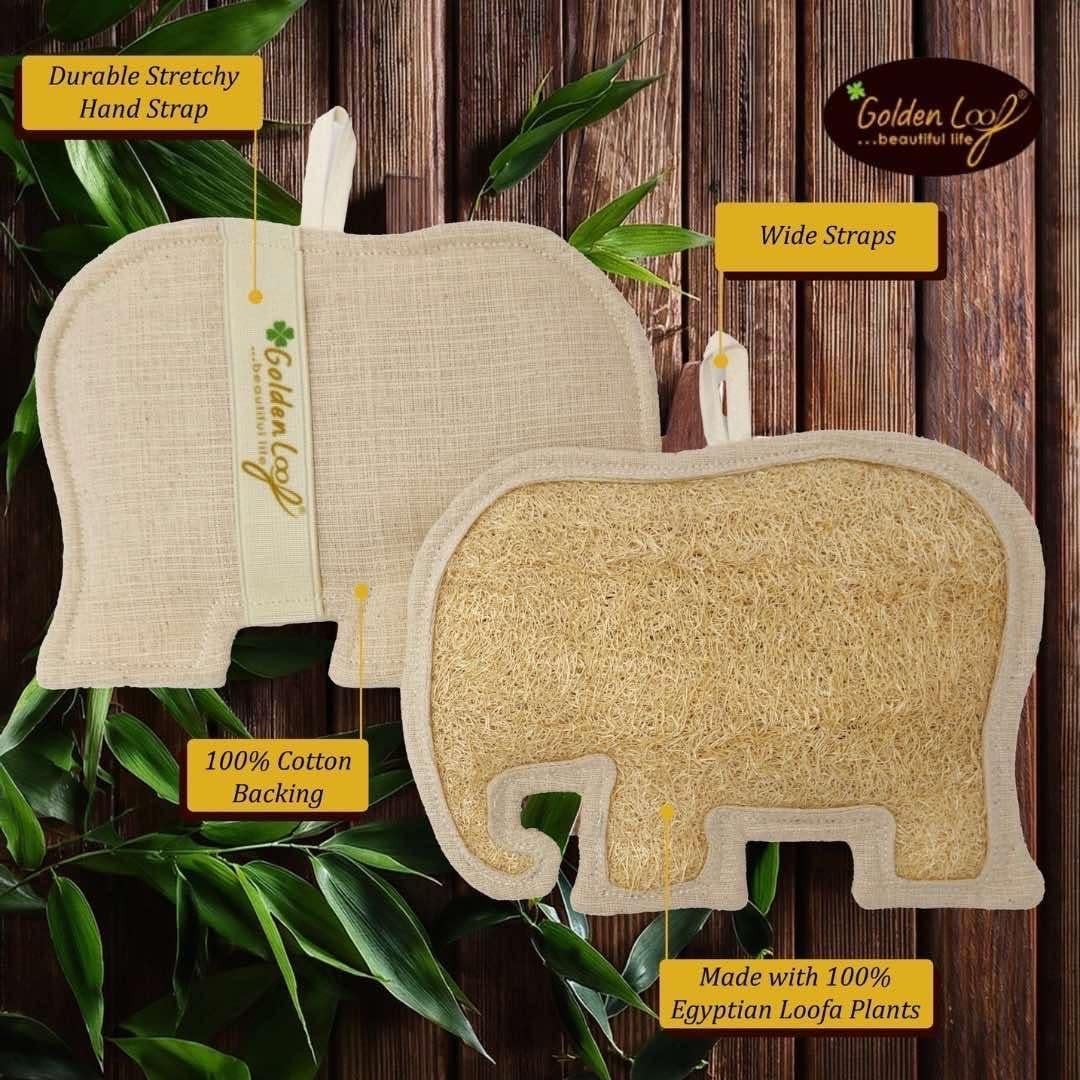 Esponja de Lufa Elefante Dorada 19x14cm Esterilizada Natural