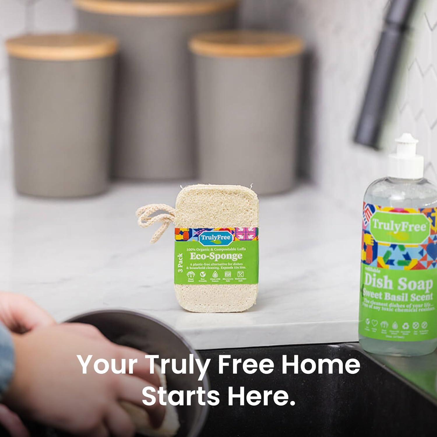 Esponjas de Limpieza Natural Truly Free - Luffa Orgánica 3 Unidades