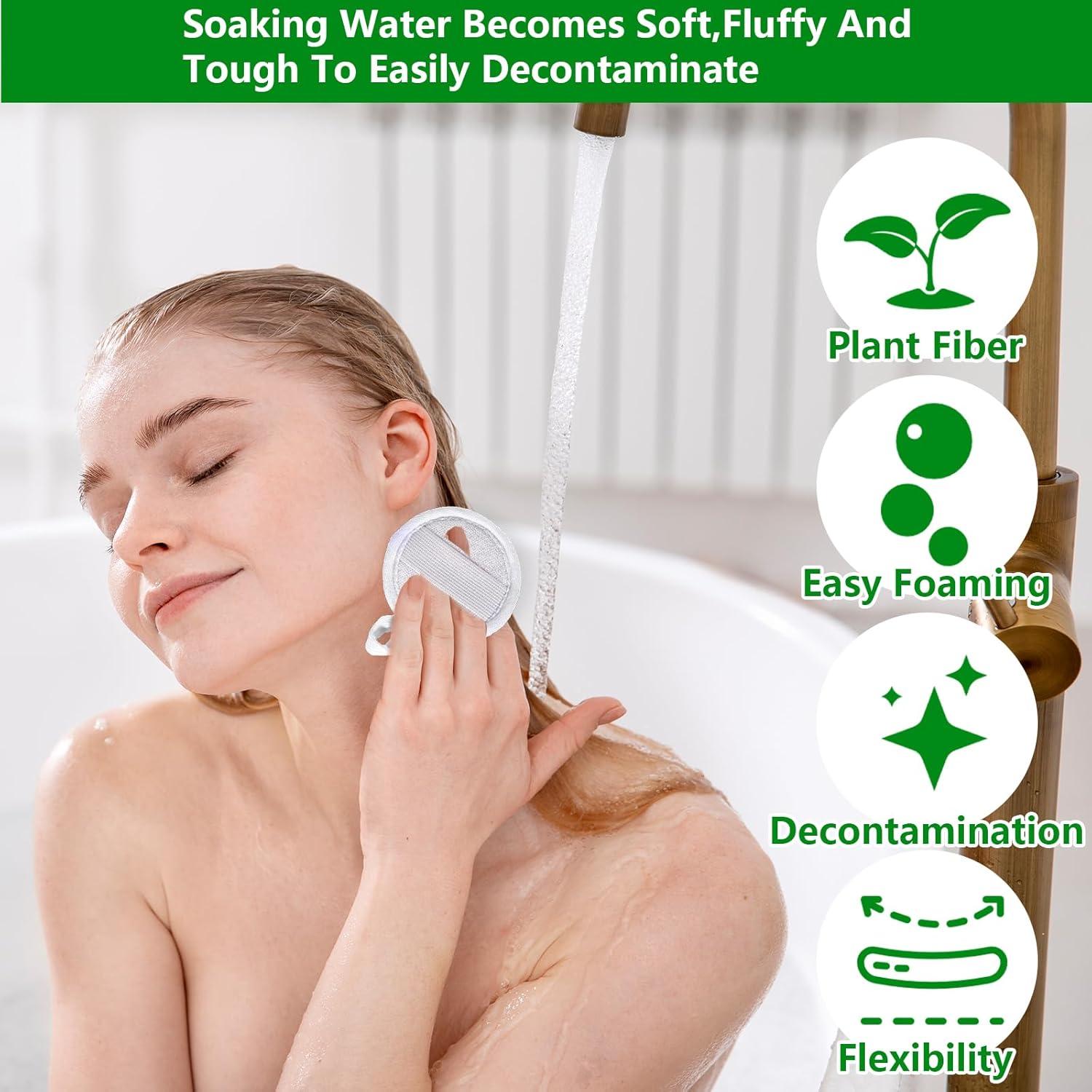 4 Almohadillas Exfoliantes de Lufa Natural Tyqour 8cm