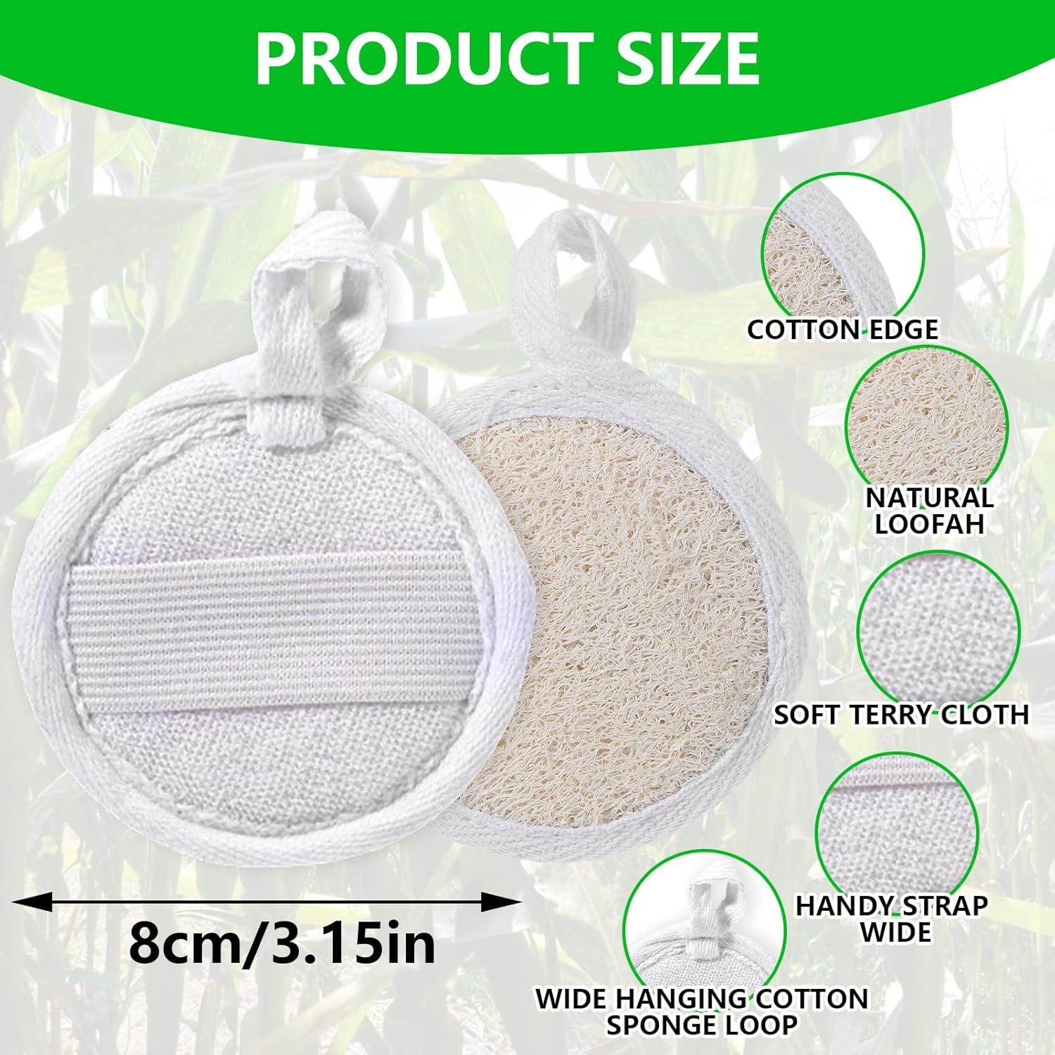 4 Almohadillas Exfoliantes de Lufa Natural Tyqour 8cm