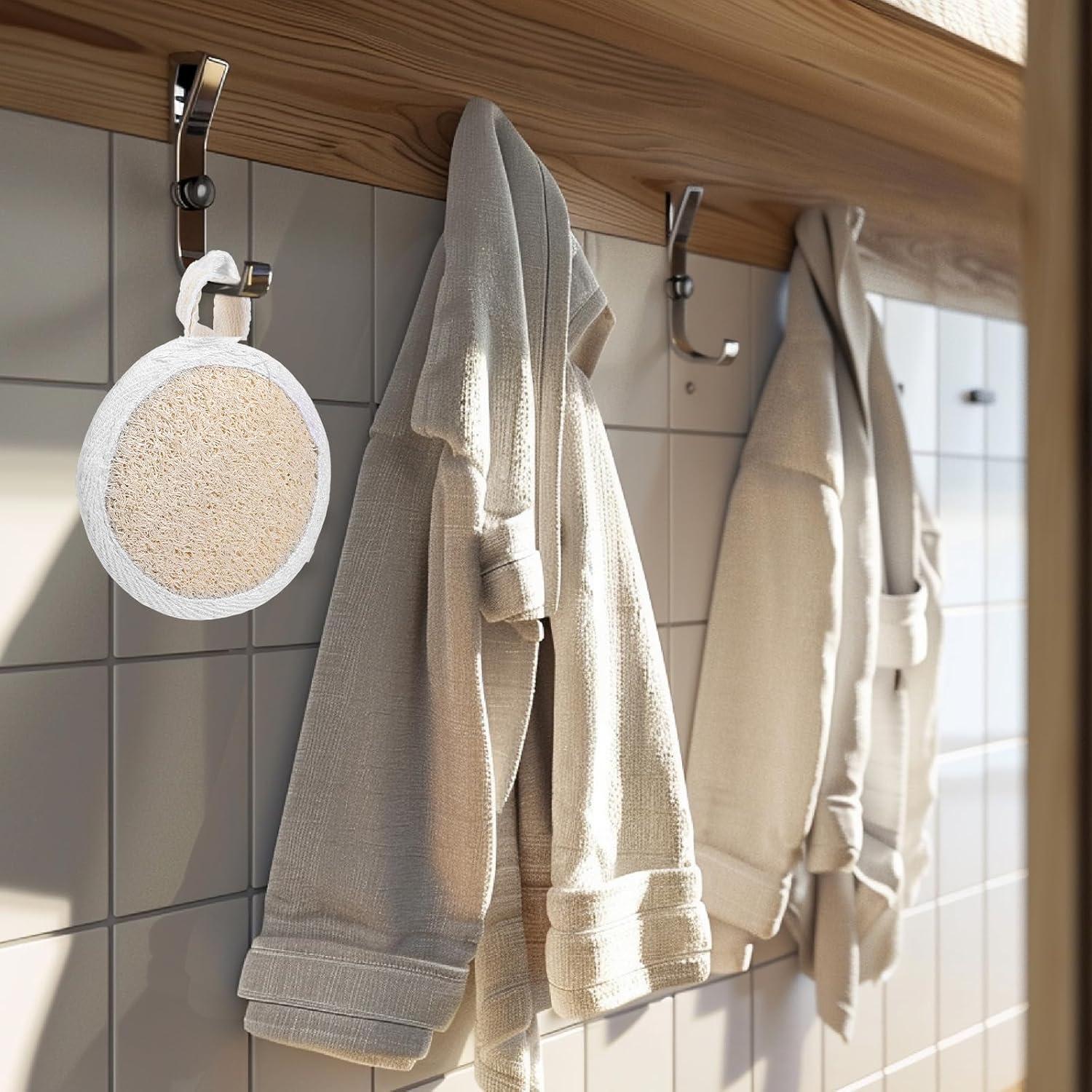 4 Almohadillas Exfoliantes de Lufa Natural Tyqour 8cm