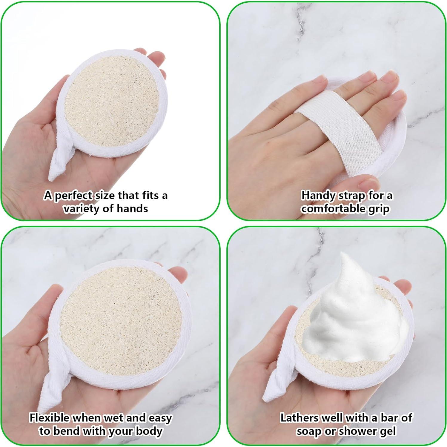 4 Almohadillas Exfoliantes de Lufa Natural Tyqour 8cm