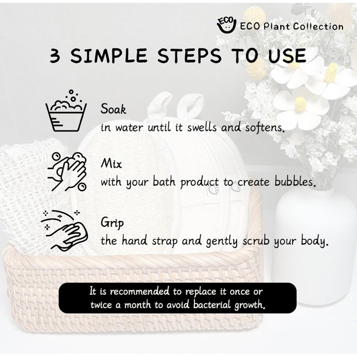 Esponja de Baño Lufa Natural - Paquete de 3 Unidades Exfoliantes