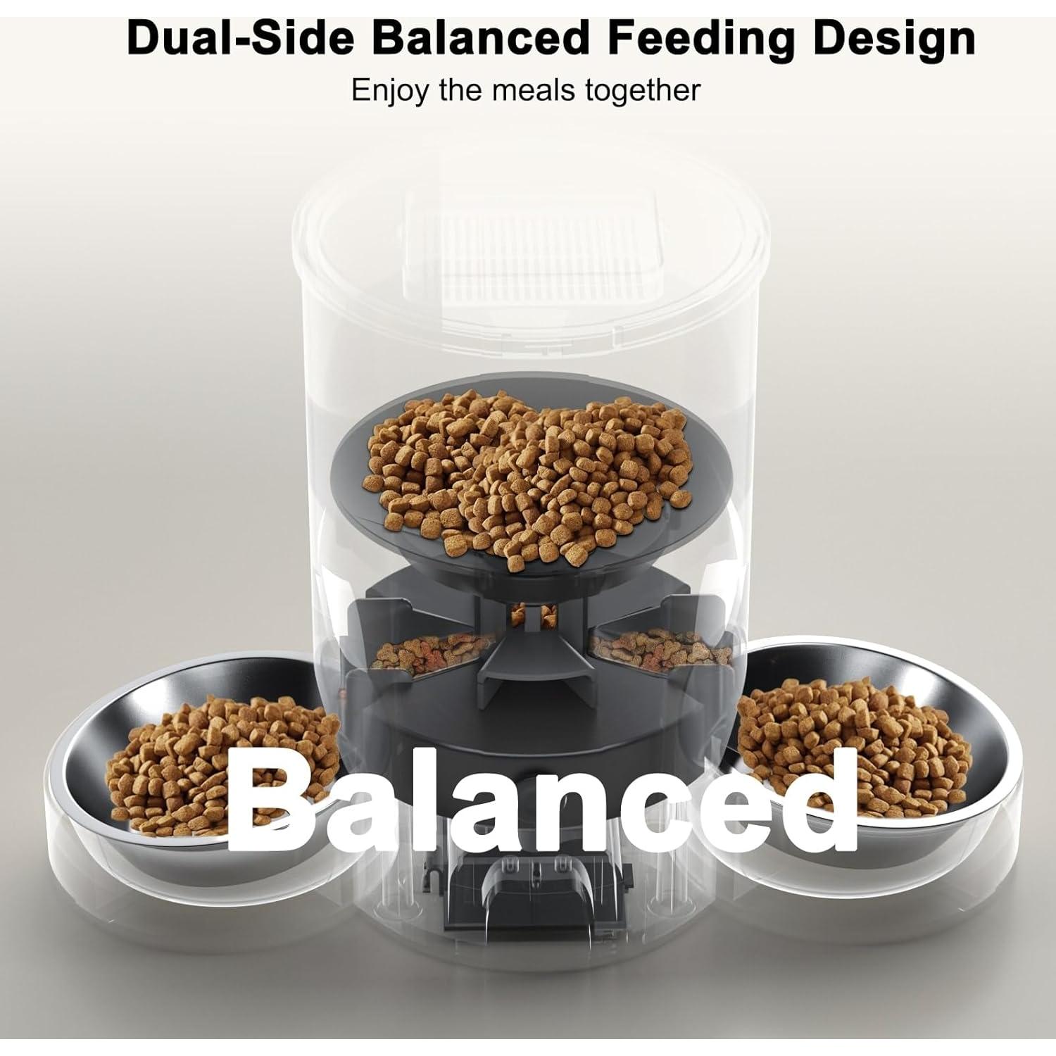 Comedero Automático SURDY 3L para 2 Gatos con Cuencos