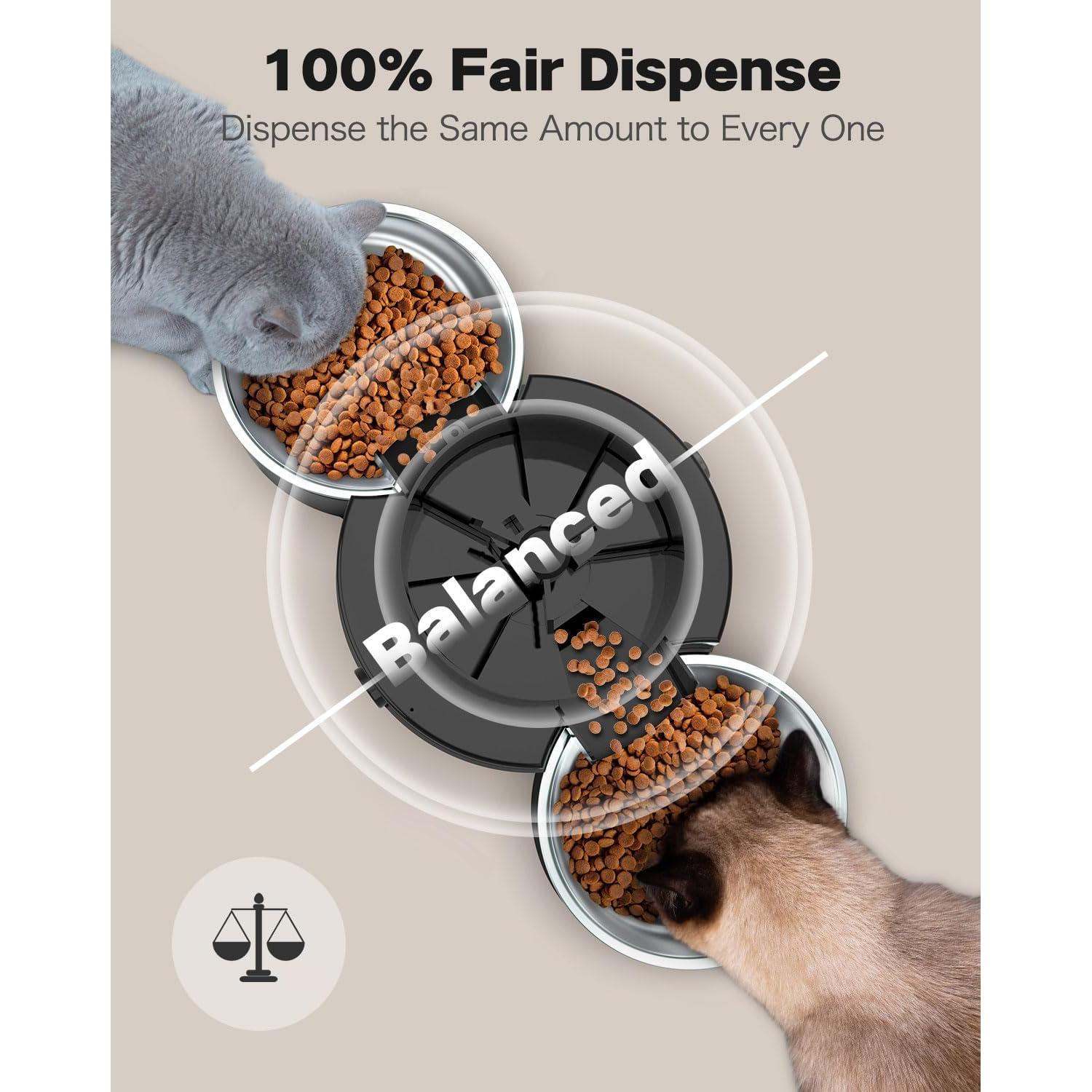 Comedero Automático SURDY 3L para 2 Gatos con Cuencos