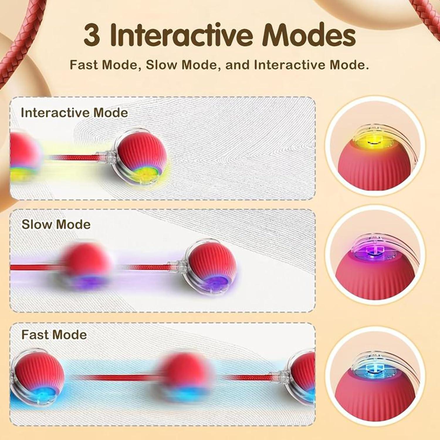 Juguete Interactivo para Gatos Genérico Bola Automático Rojo