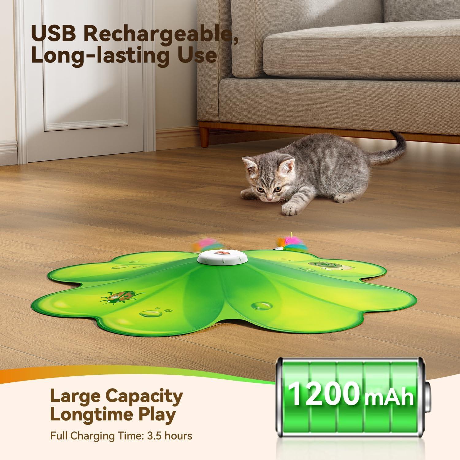 Juguete Interactivo para Gatos FEELNEEDY con Luz LED y Plumas