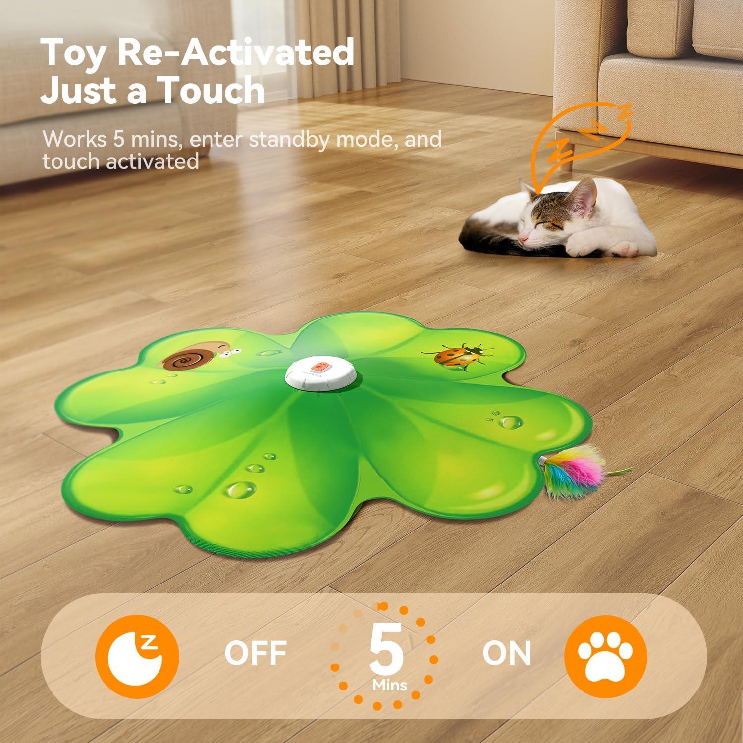 Juguete Interactivo para Gatos FEELNEEDY con Luz LED y Plumas