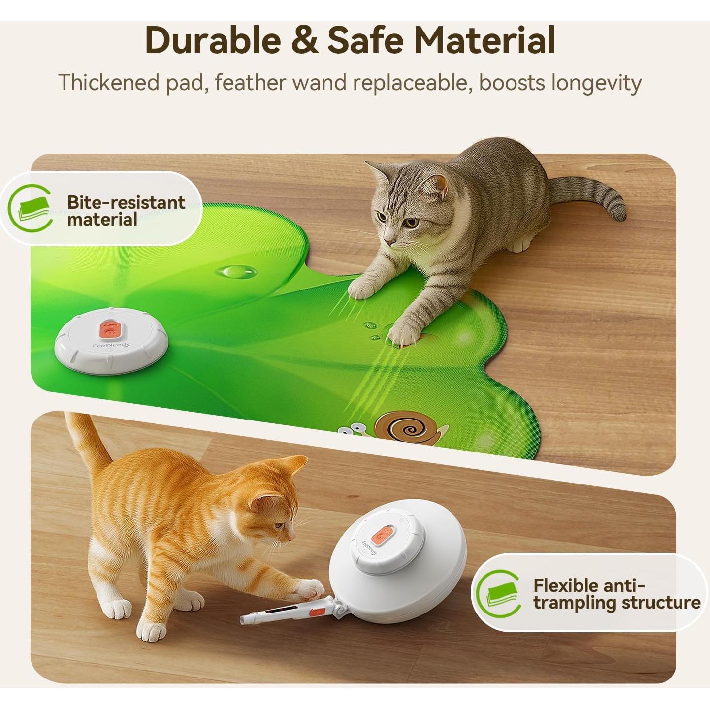 Juguete Interactivo para Gatos FEELNEEDY con Luz LED y Plumas