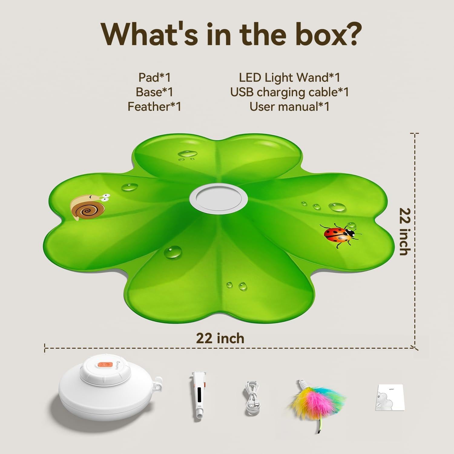 Juguete Interactivo para Gatos FEELNEEDY con Luz LED y Plumas