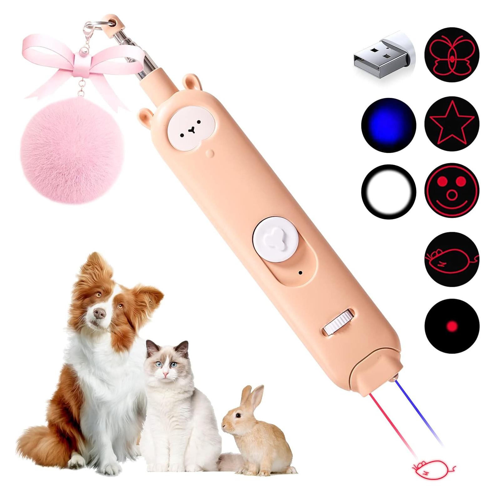 Juguete para Gatos Gochanmon 2 en 1 Puntero Láser y Varita