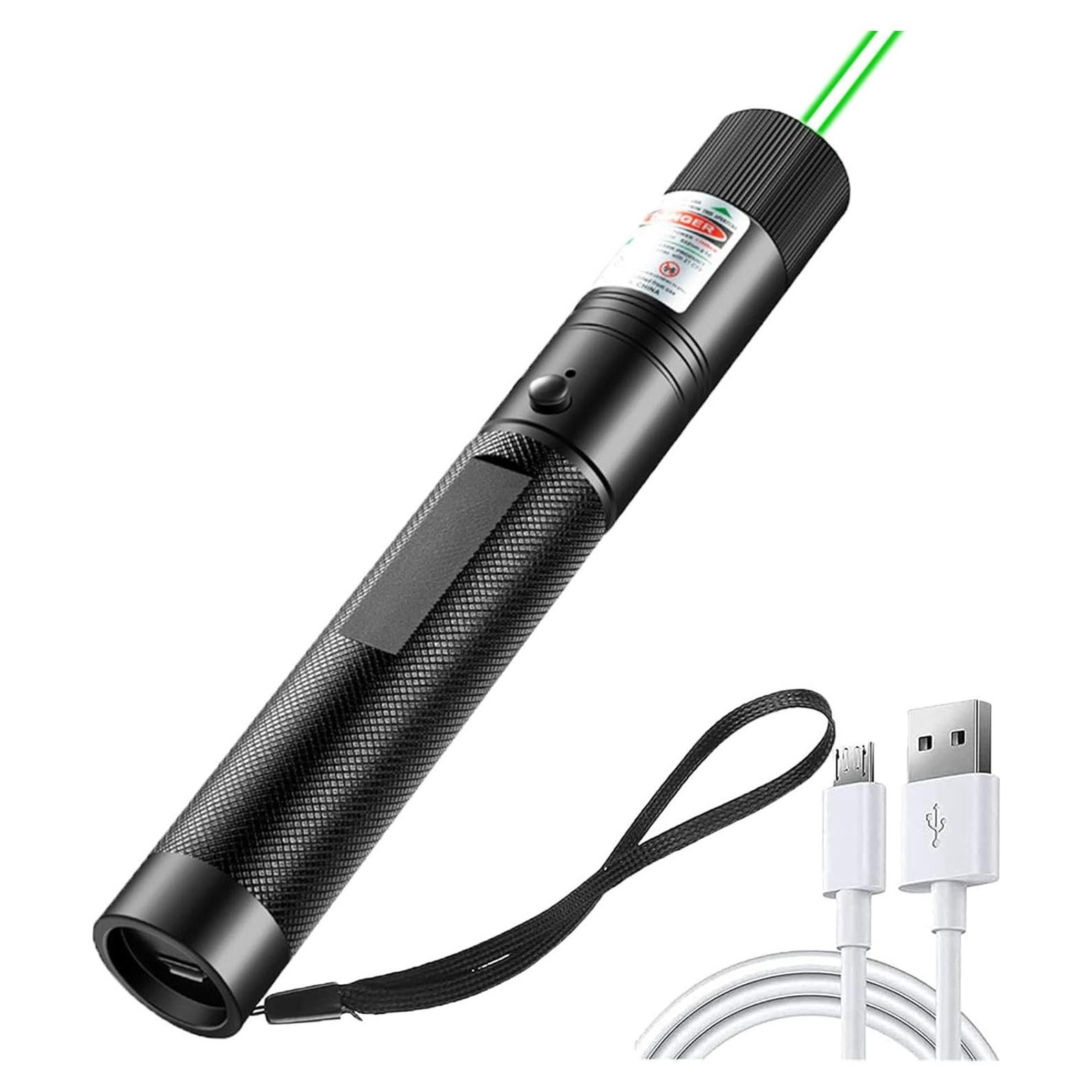 Puntero Láser Verde Alta Potencia USB para Perros y Gatos