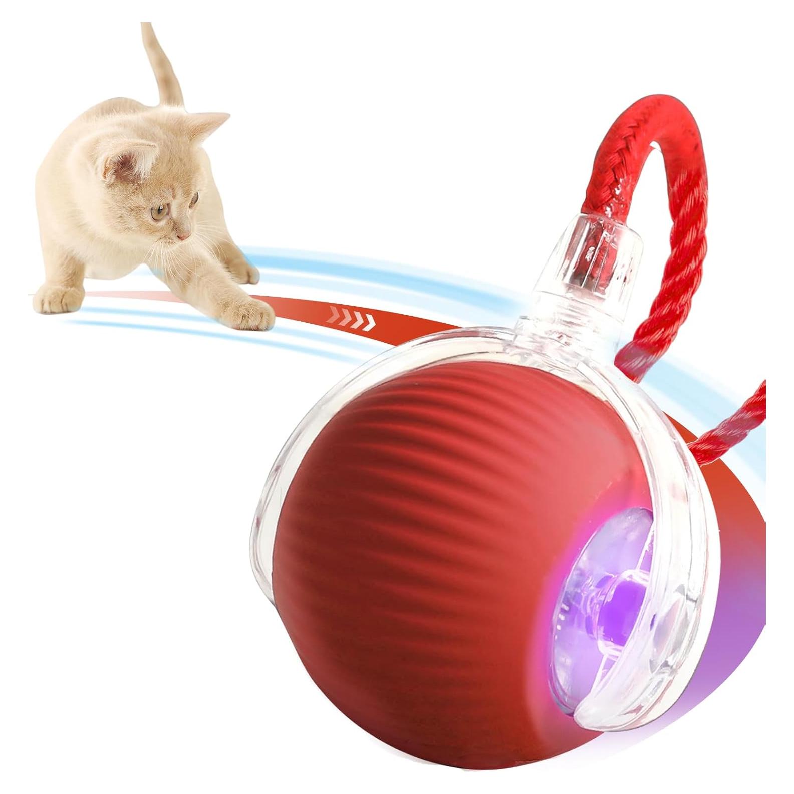 Juguete Interactivo para Gatos NONENDU Rojo 360° Recargable