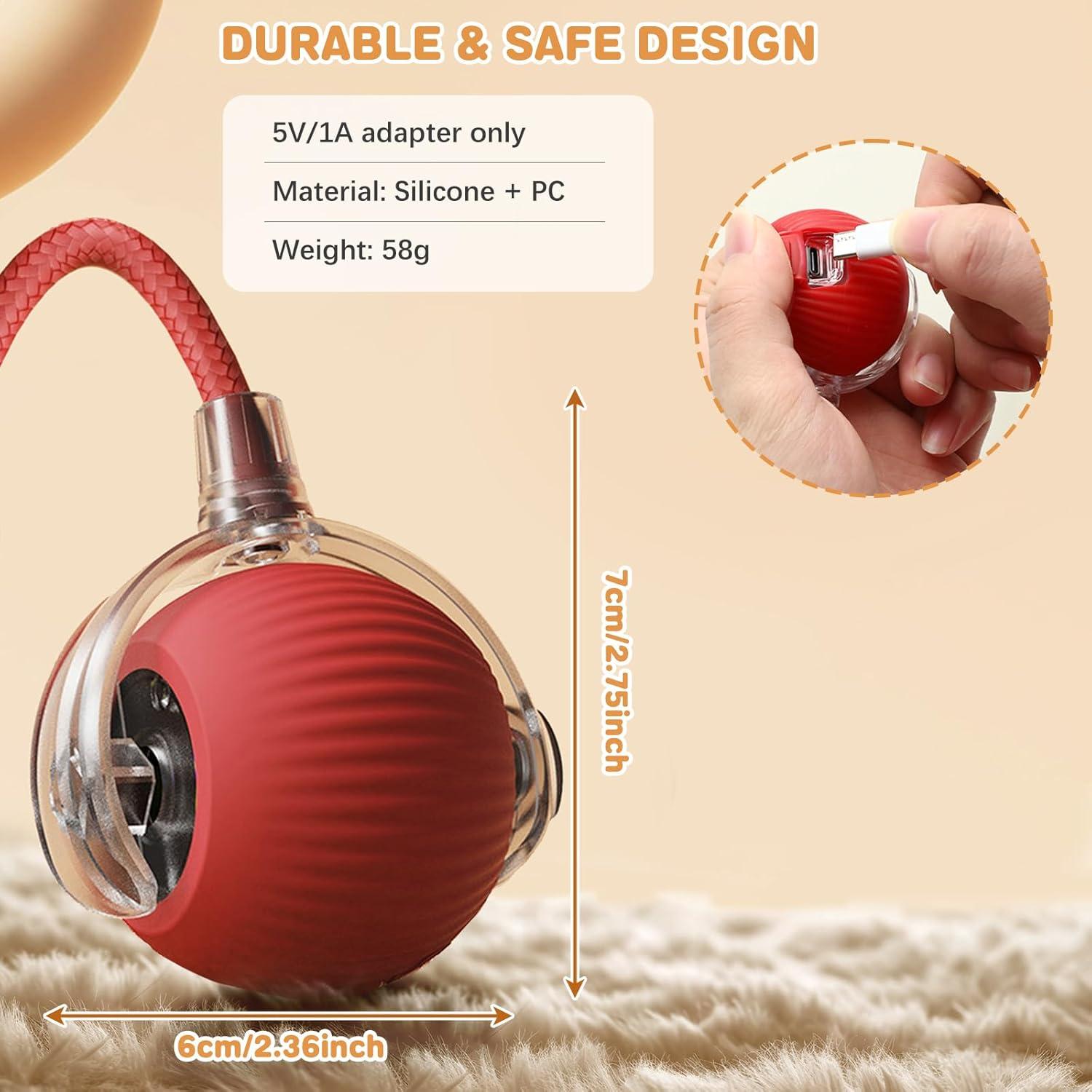 Juguete Interactivo para Gatos NONENDU Rojo 360° Recargable