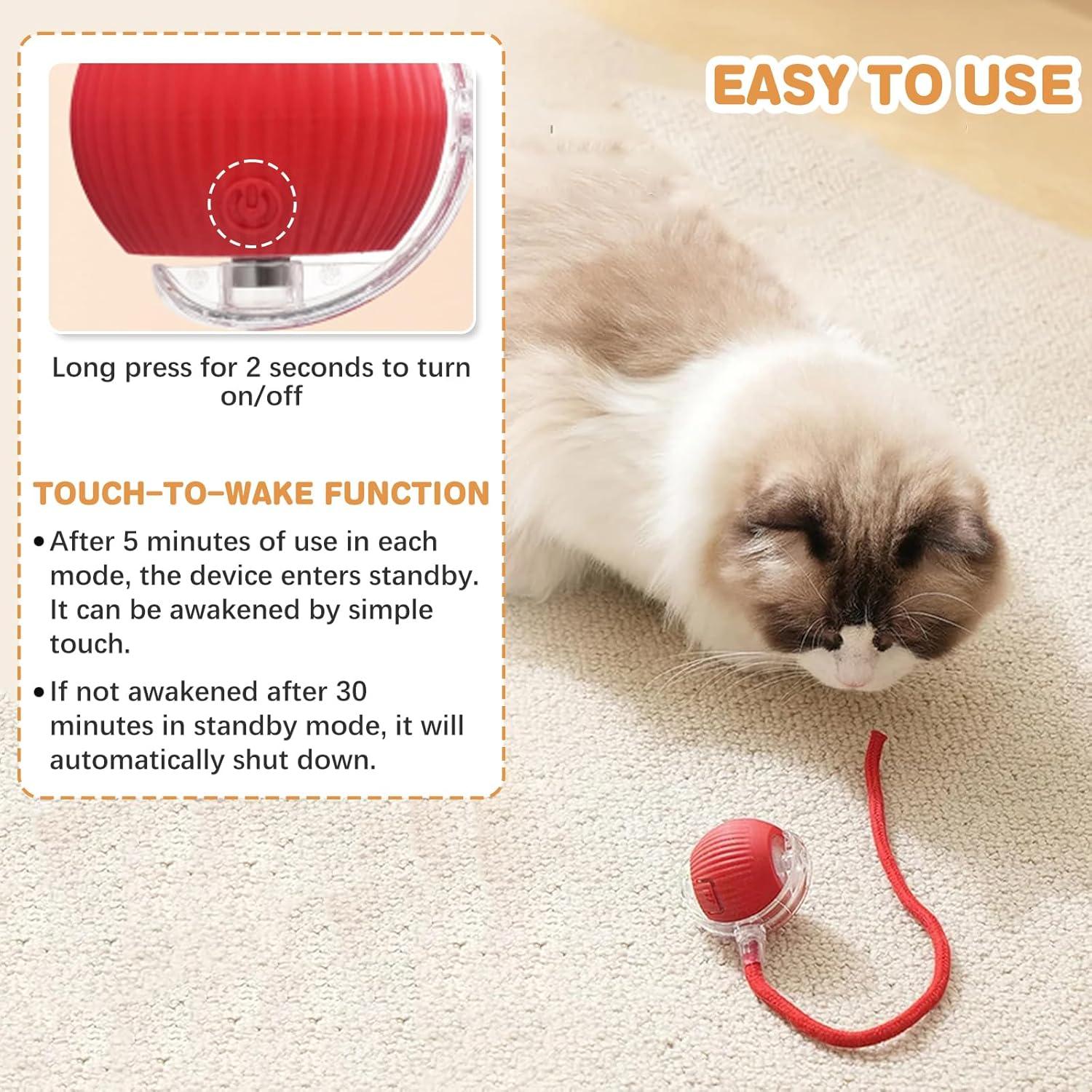 Juguete Interactivo para Gatos NONENDU Rojo 360° Recargable