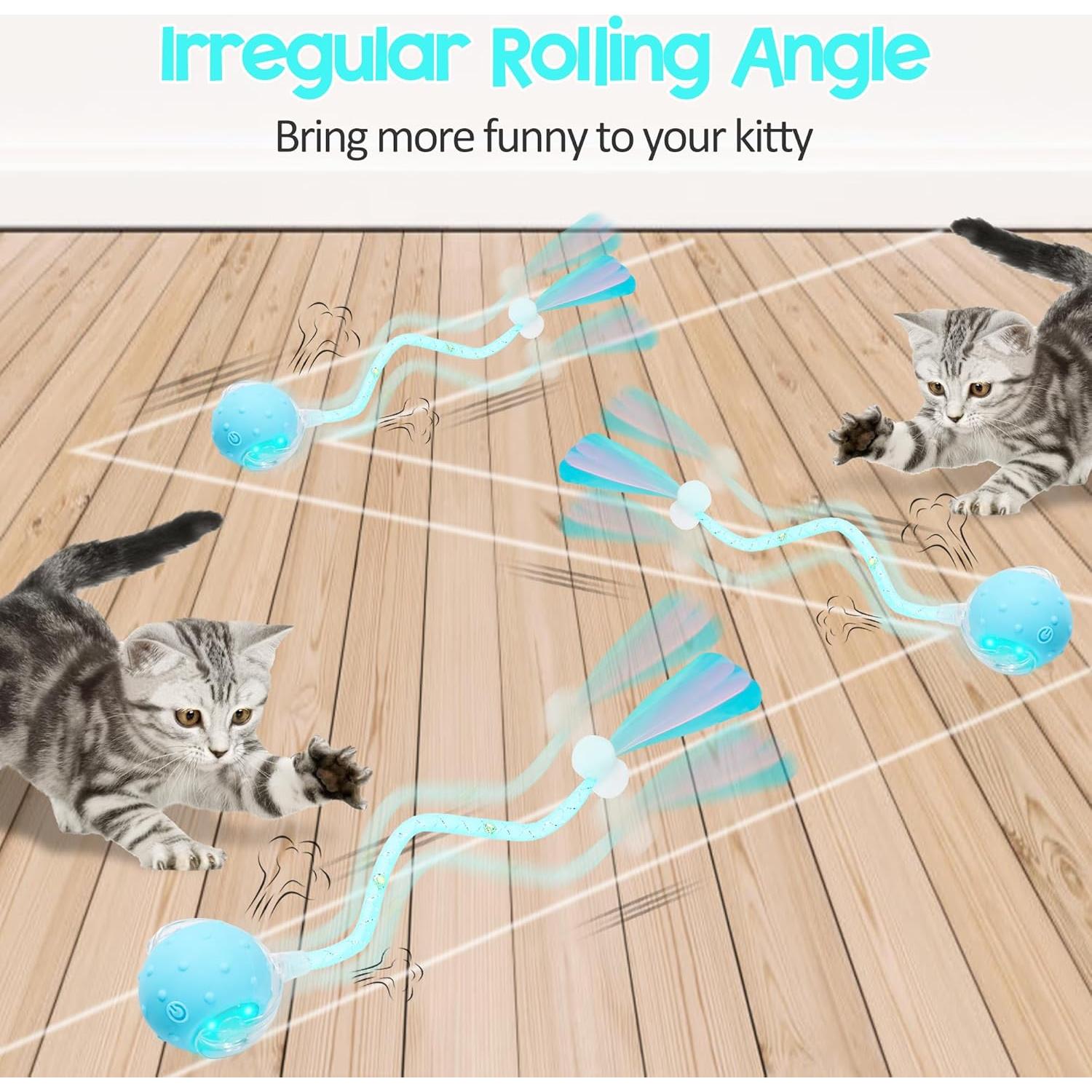 Juguete Interactivo para Gatos PLITTPETTS Bola Azul 5.1cm