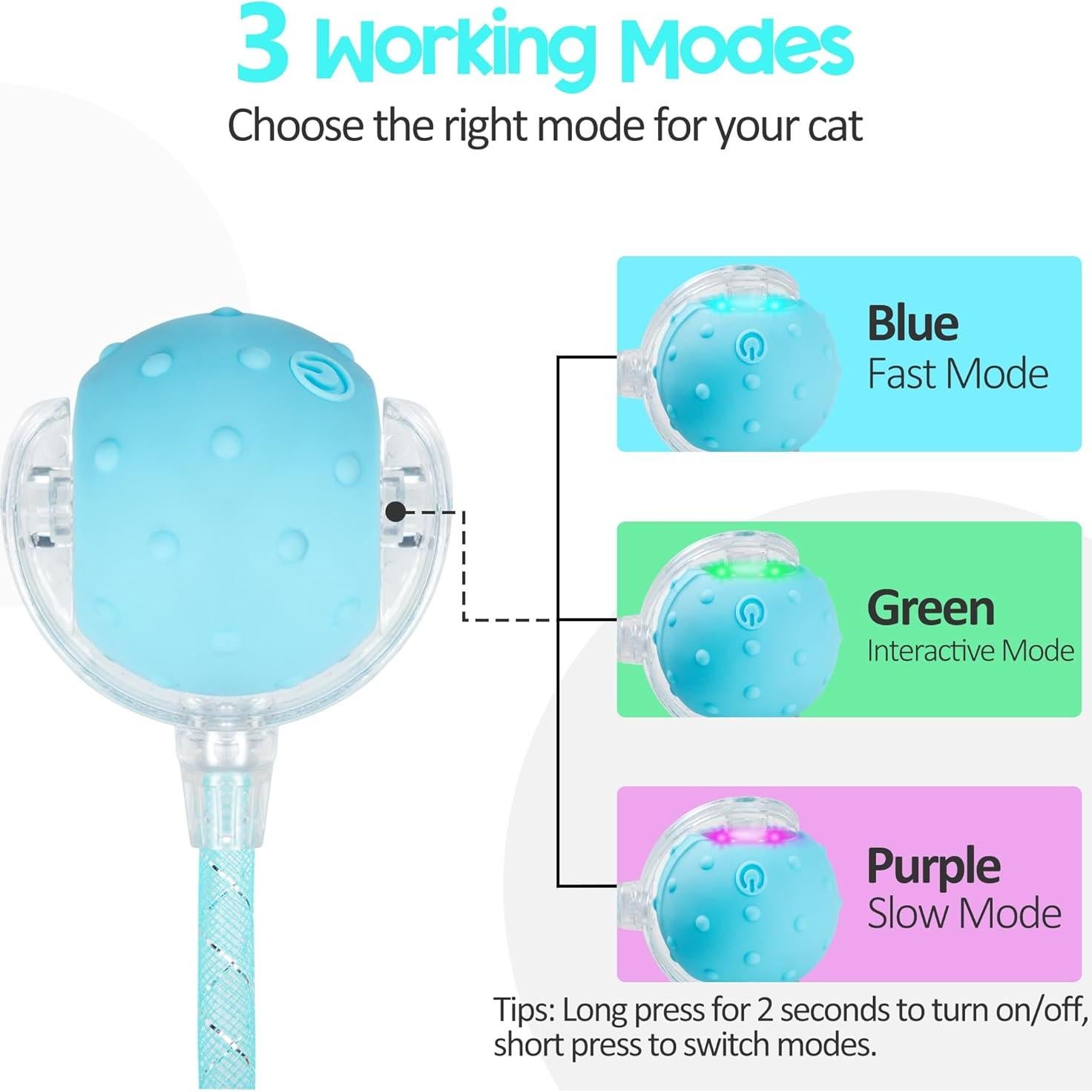 Juguete Interactivo para Gatos PLITTPETTS Bola Azul 5.1cm