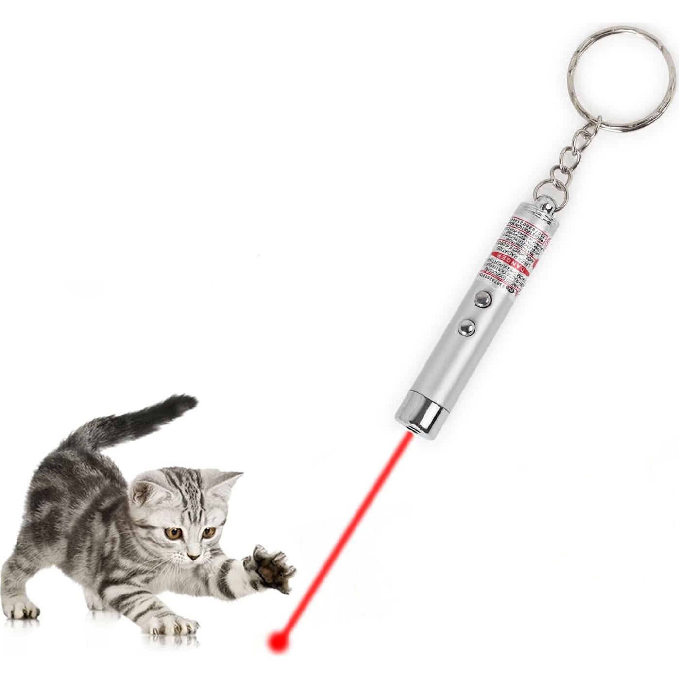 Juguete interactivo para mascotas 2-en-1 LED rojo y linterna