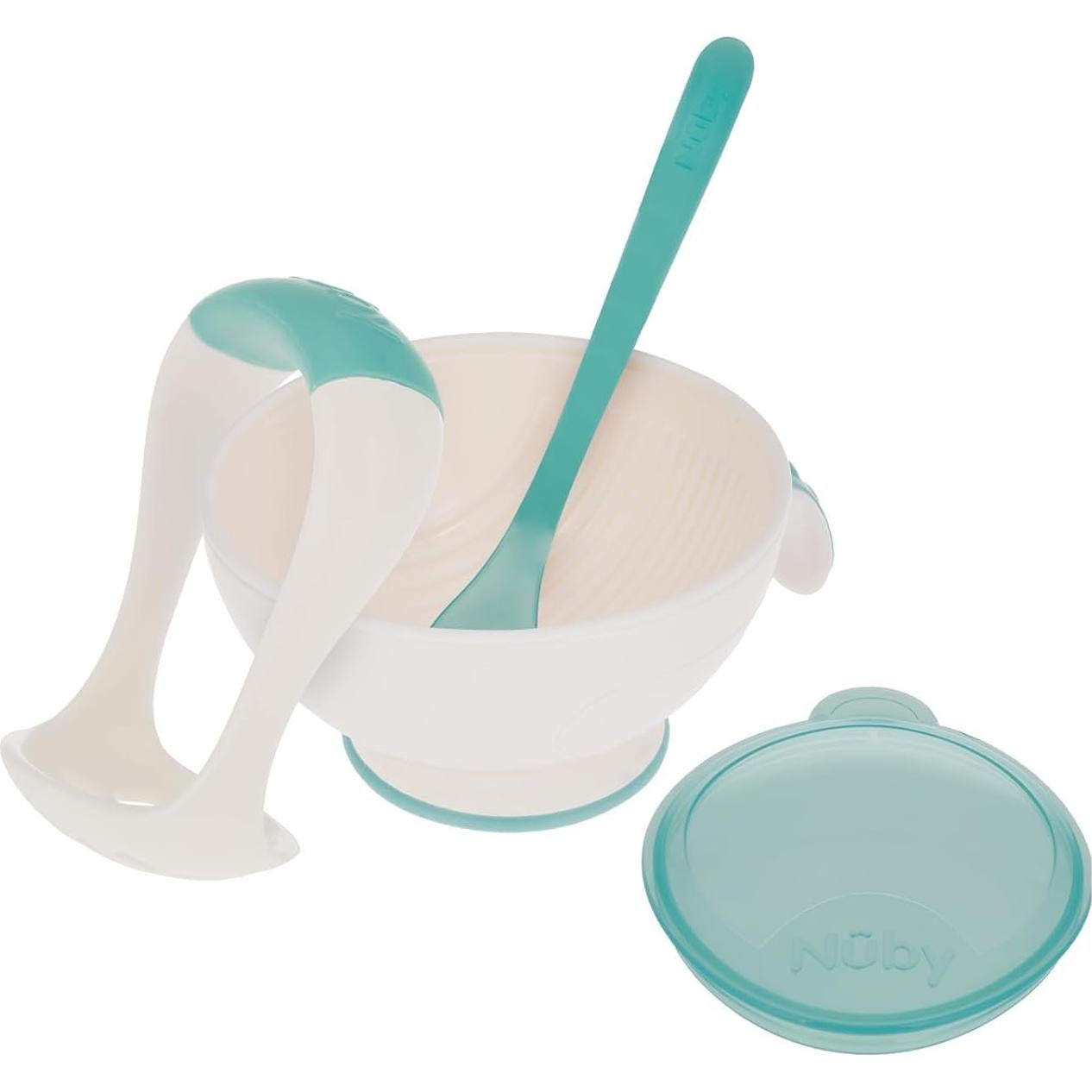 Tazón Nuby Garden Fresh Mash N' Feed con triturador y cuchara