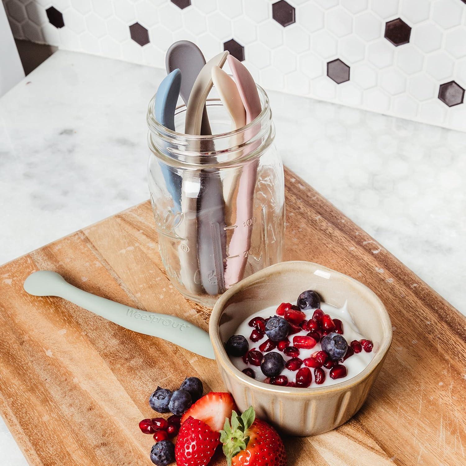 Cucharas de Silicona WeeSprout para Bebés - Juego de 3