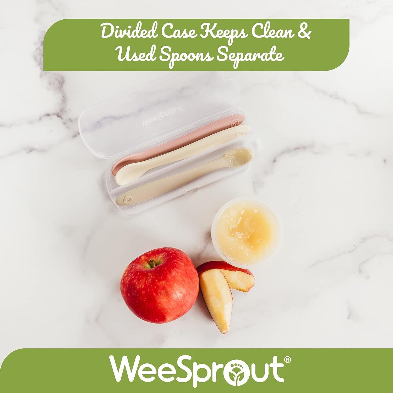 Cucharas de Silicona WeeSprout para Bebés - Juego de 3