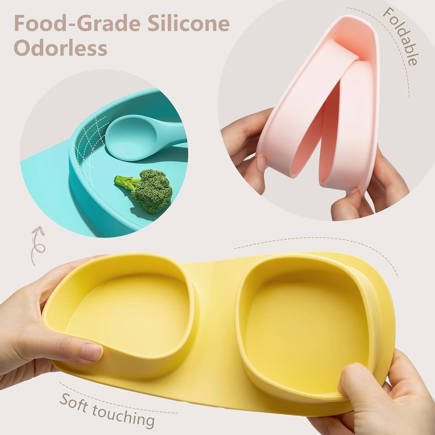 Set de Platos Plegables para Bebés Yahaa - Silicona Libre de BPA