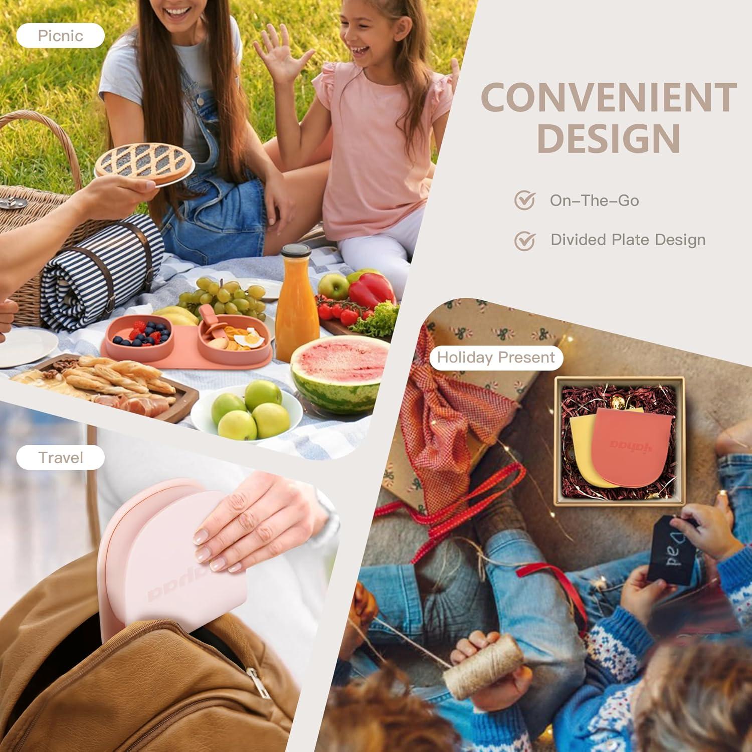 Set de Platos Plegables para Bebés Yahaa - Silicona Libre de BPA