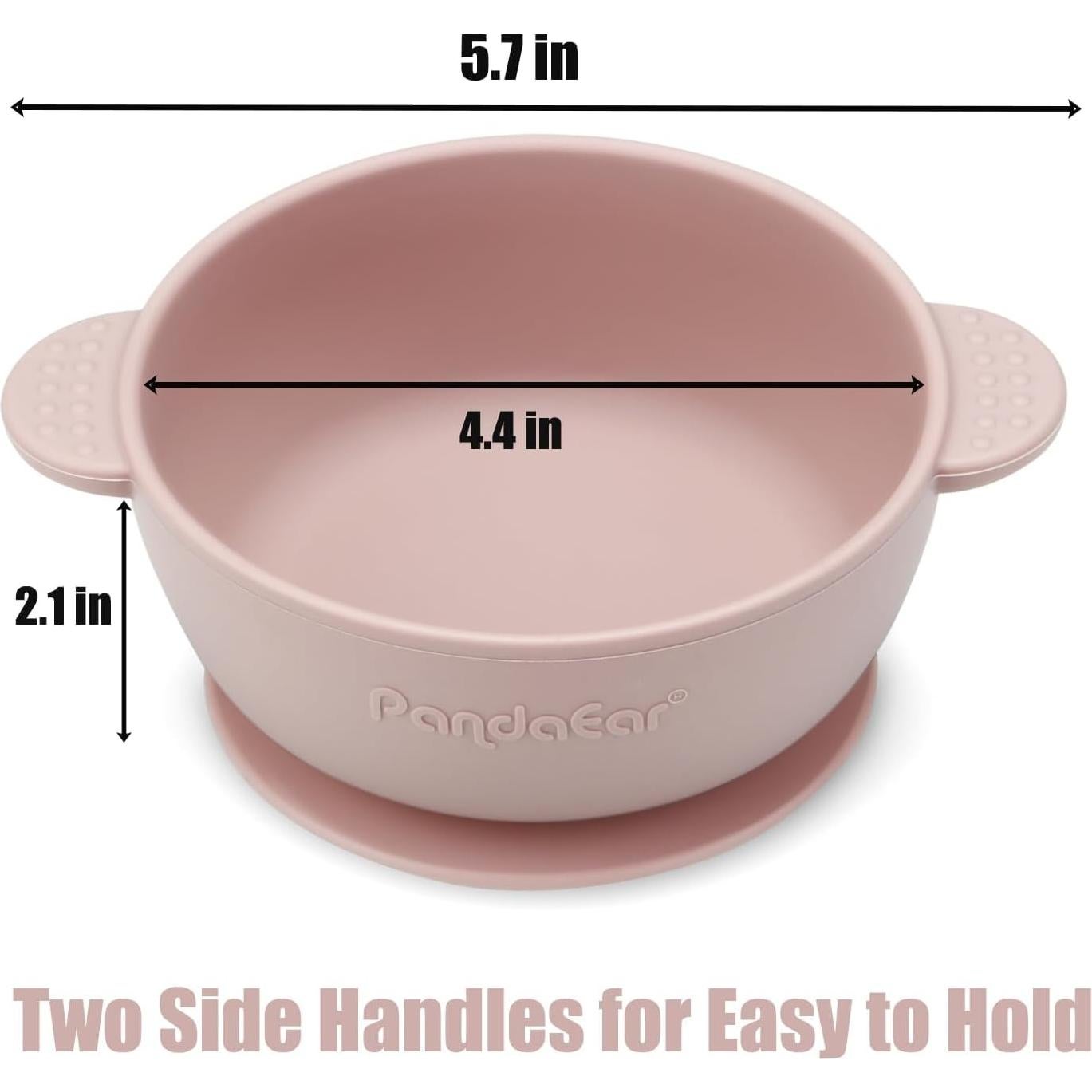 Tazones de Silicona con Succión PandaEar - 3 Piezas Rosa