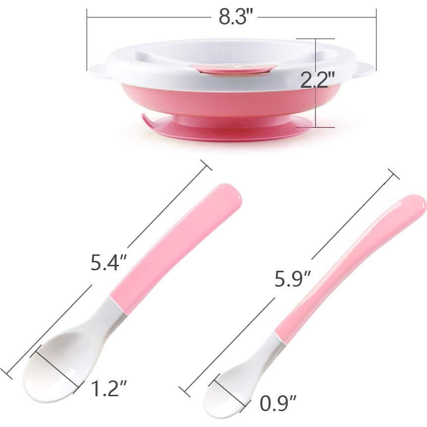 Plato Térmico para Bebés Matyz Rosa con 2 Cucharas y Drenaje