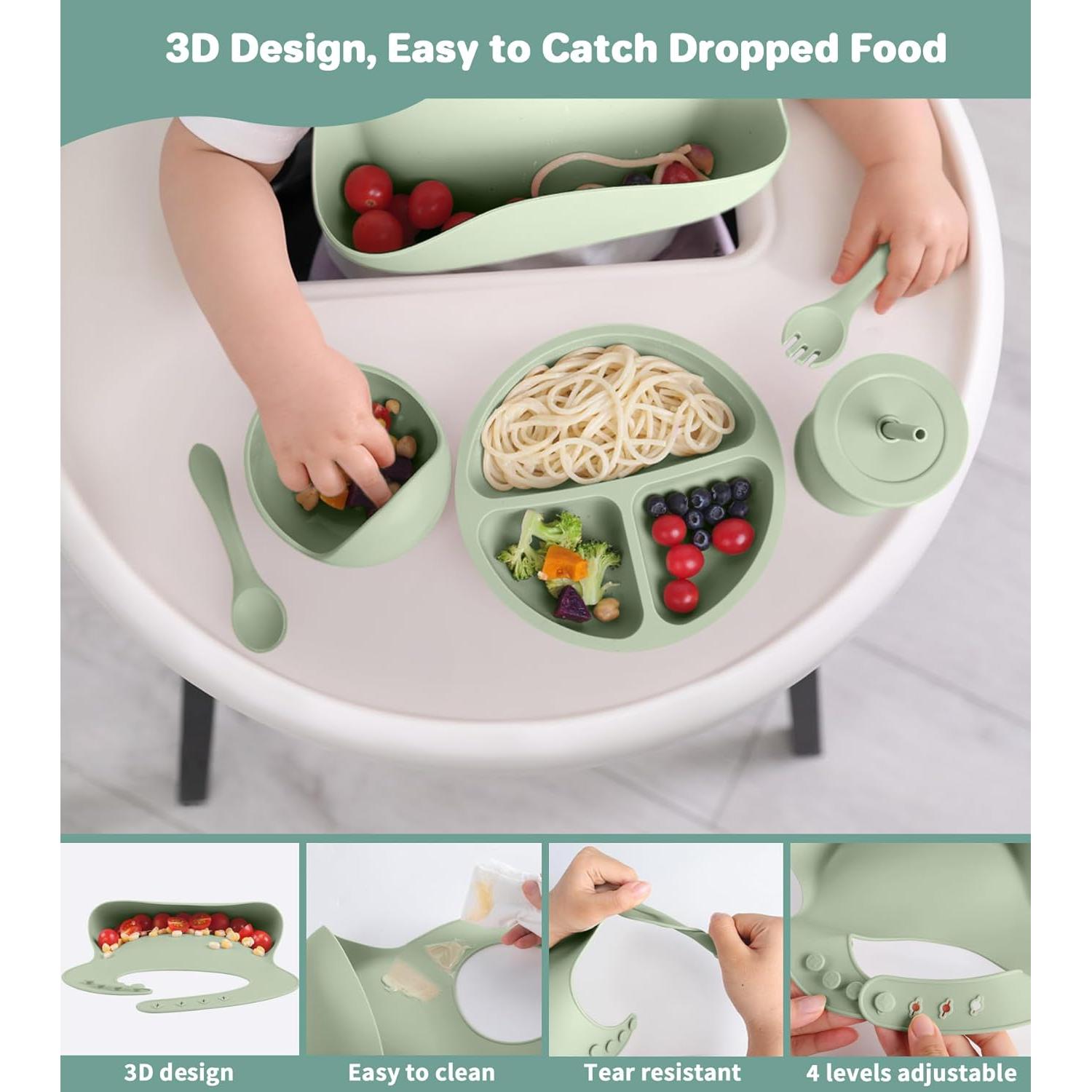 Juego de Alimentación de Silicona ECLIP 10 Piezas Bebés