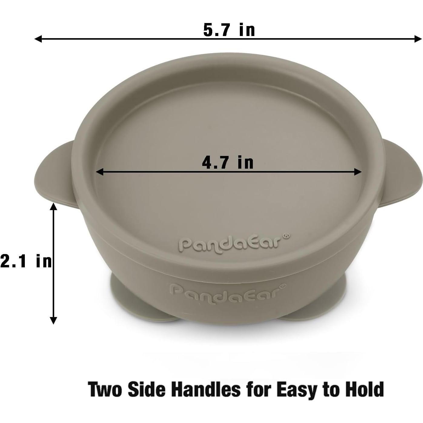 Set de 3 Tazones de Silicona PandaEar para Bebés con Succión