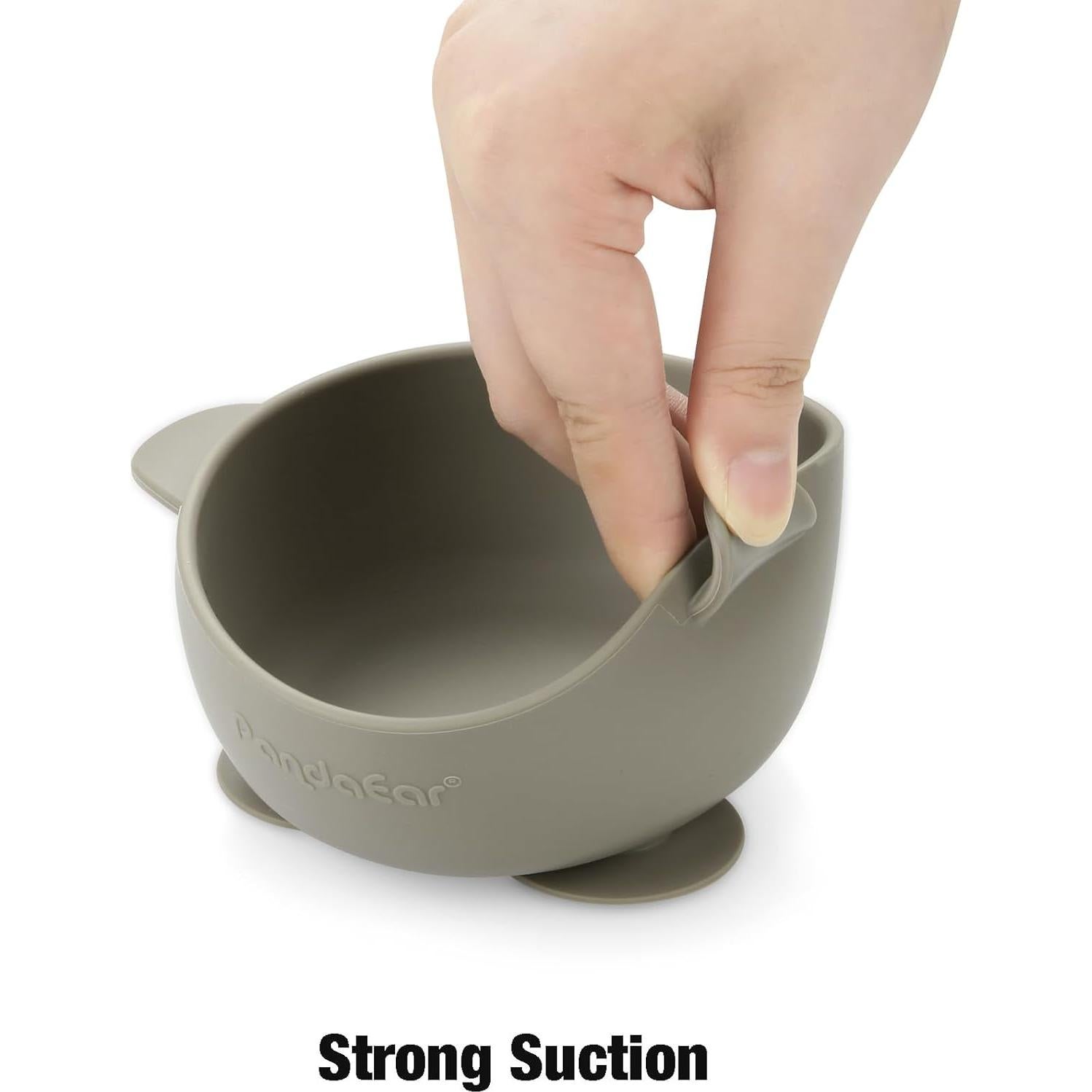 Set de 3 Tazones de Silicona PandaEar para Bebés con Succión