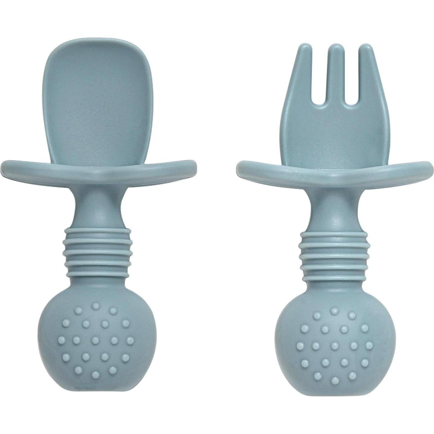 Juego de Cucharas y Tenedores para Bebés Eascrozn 6 Piezas Silicona