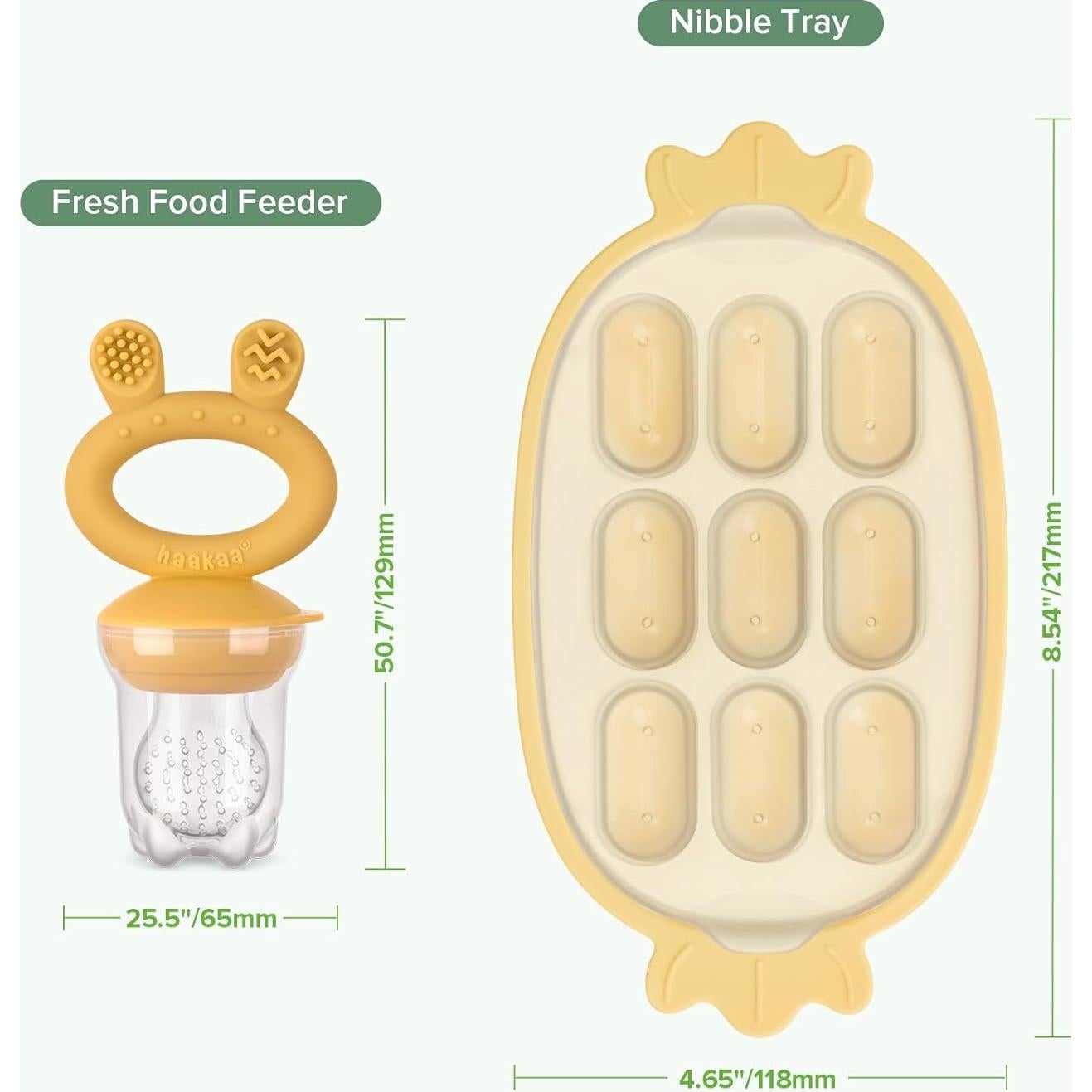 Alimentador de Frutas y Bandeja de Silicona Haakaa - Libre de BPA