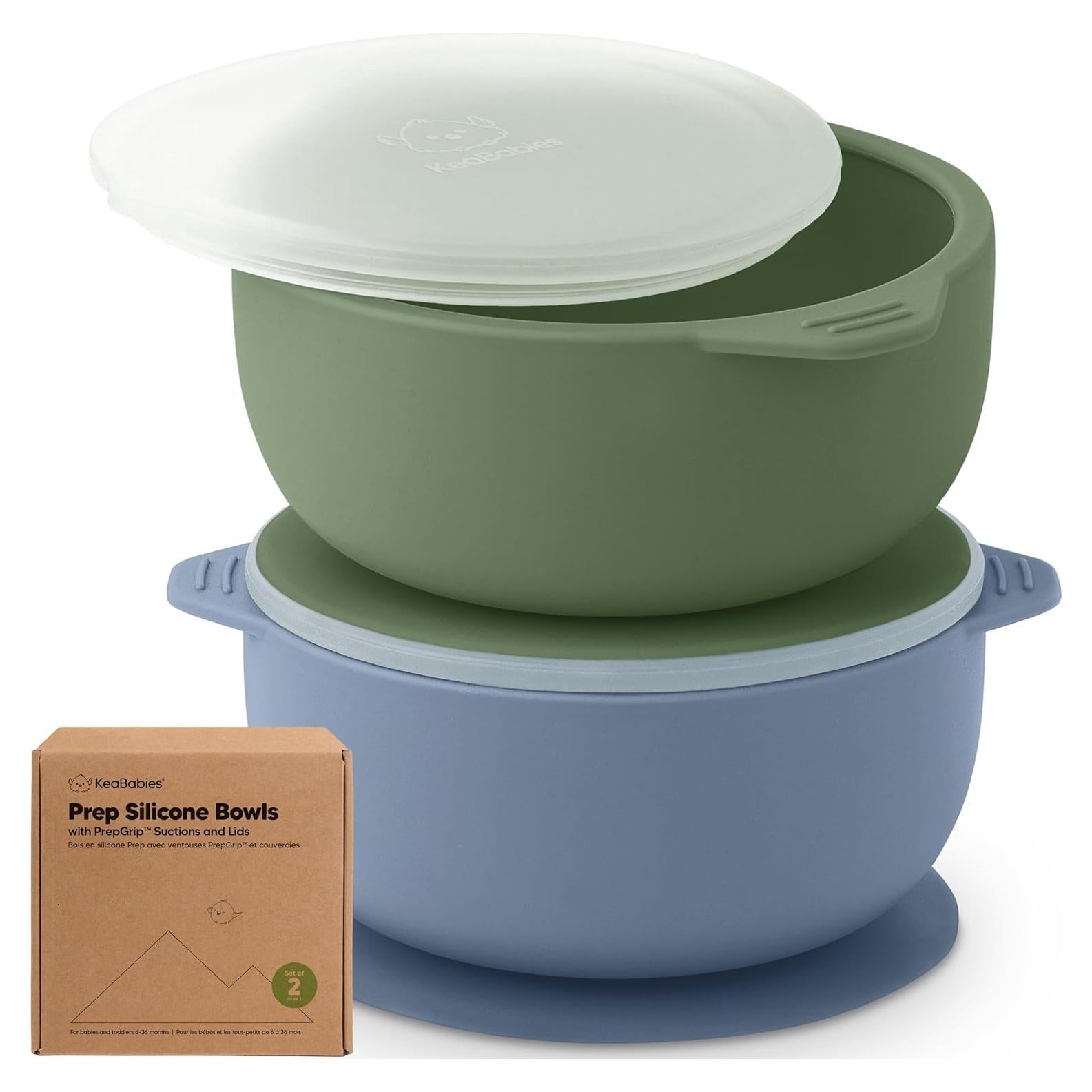 Cuencos de Silicona para Bebés KeaBabies con Succión - 2 Piezas