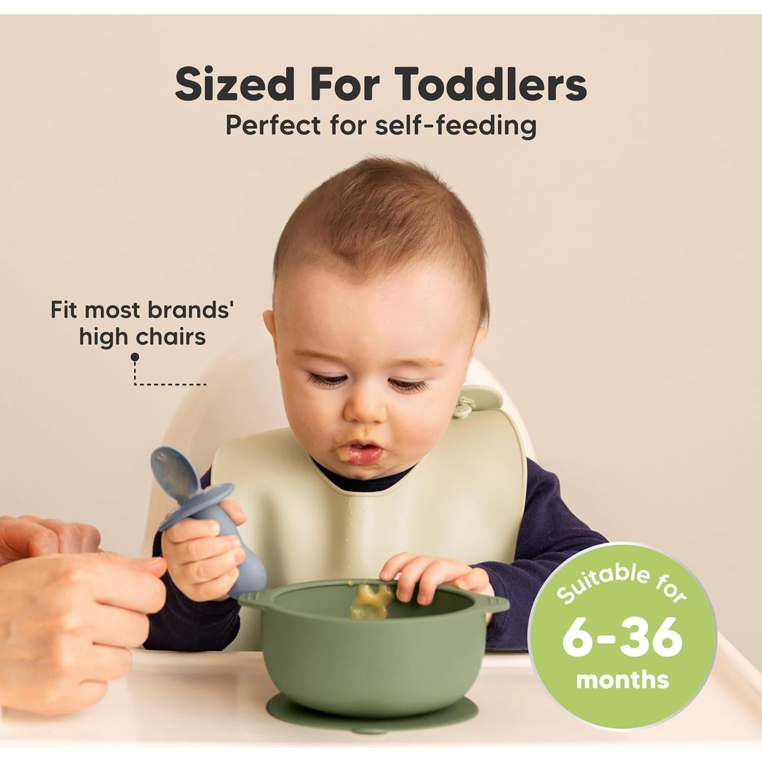 Cuencos de Silicona para Bebés KeaBabies con Succión - 2 Piezas