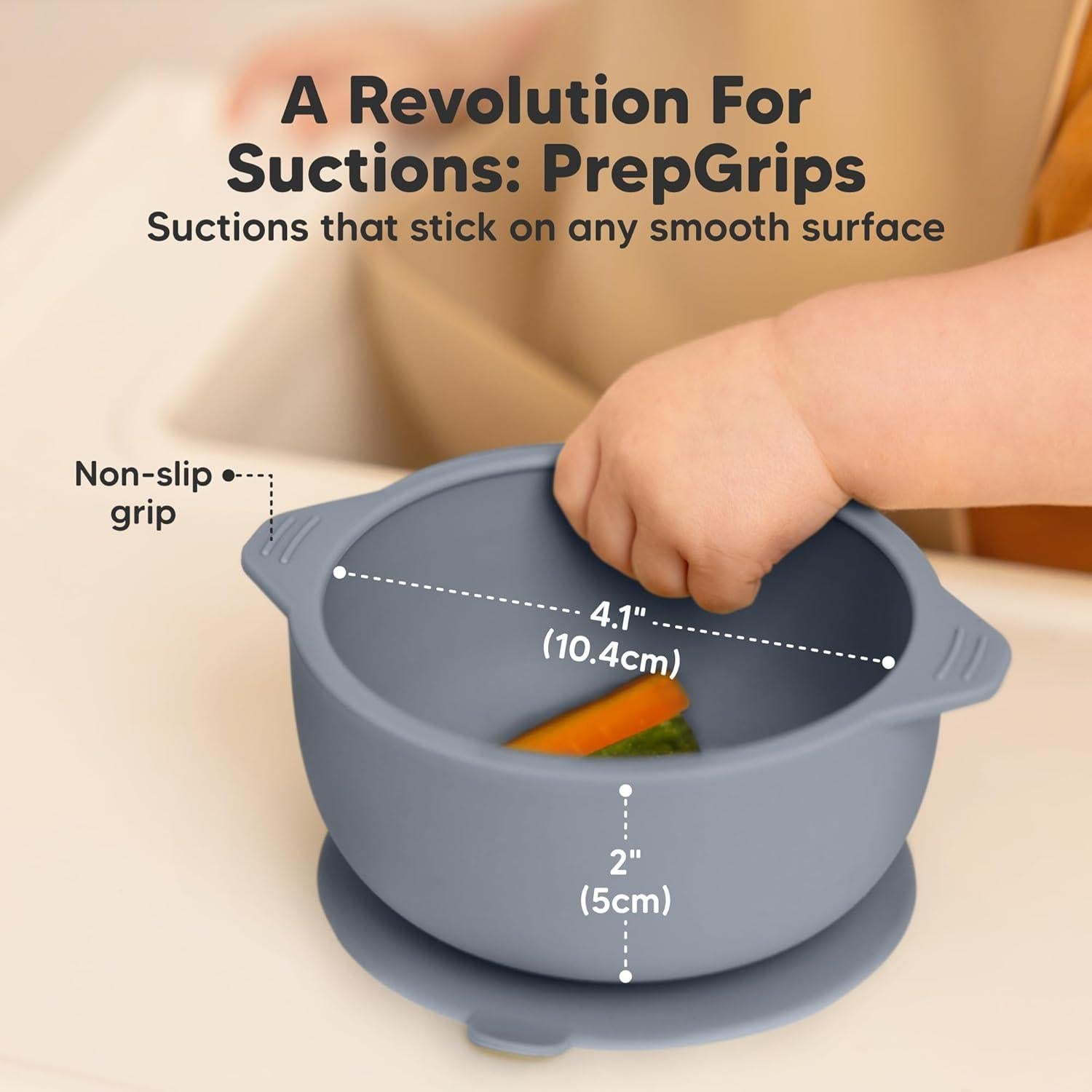 Cuencos de Silicona para Bebés KeaBabies con Succión - 2 Piezas