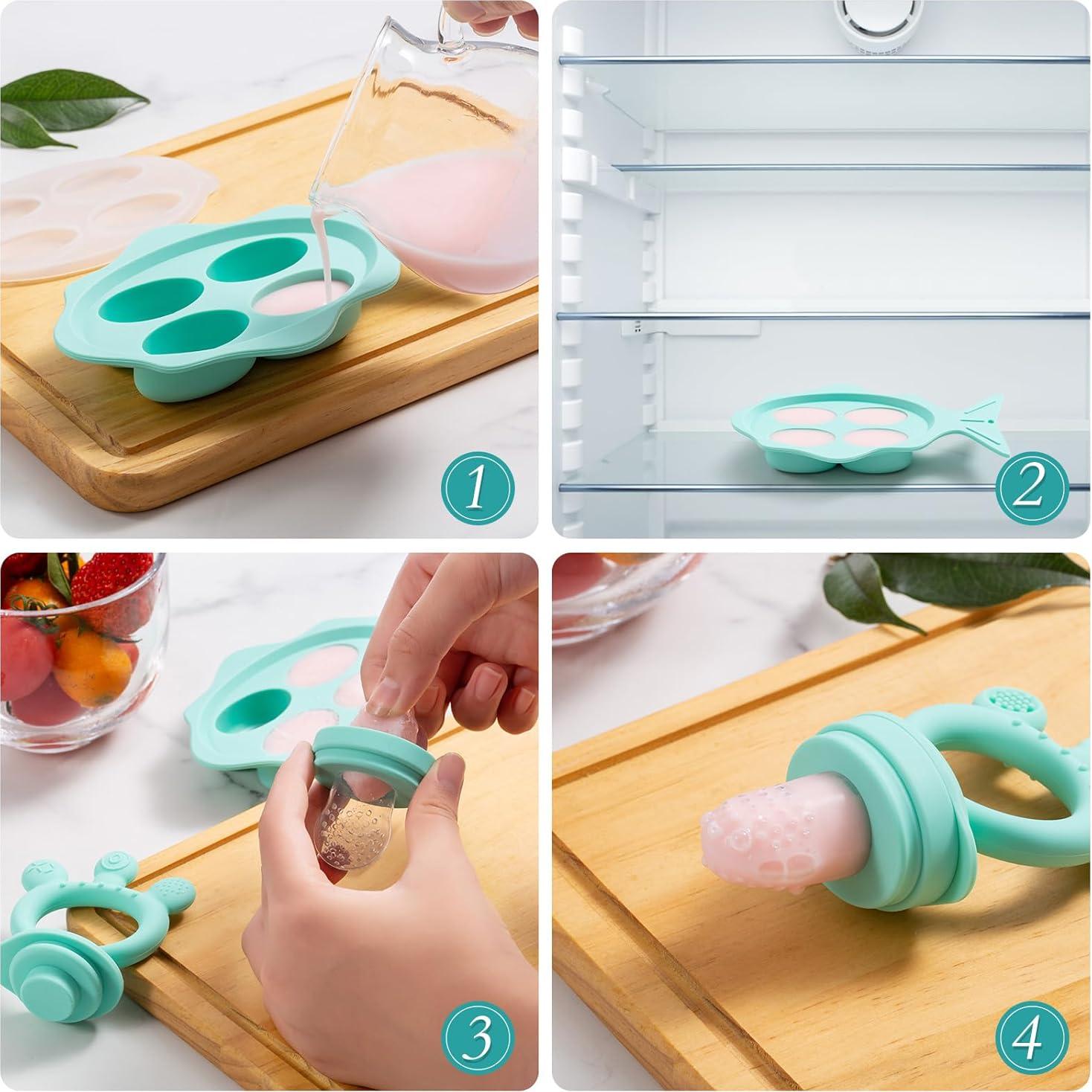 Extractor de Frutas para Bebés Jerkafye con Bandeja Congeladora