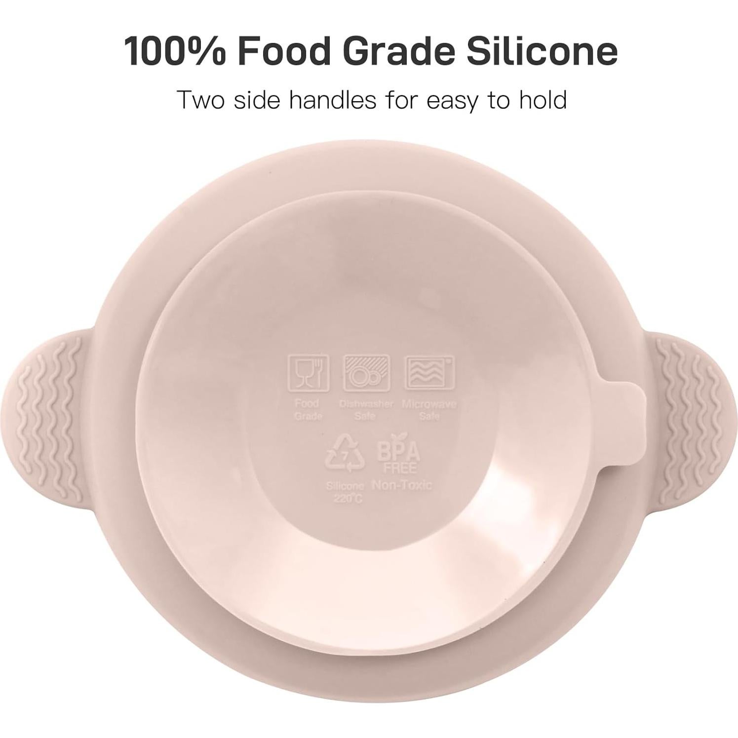 Juego de Alimentación de Silicona Eascrozn 3 Tazones y 3 Cucharas