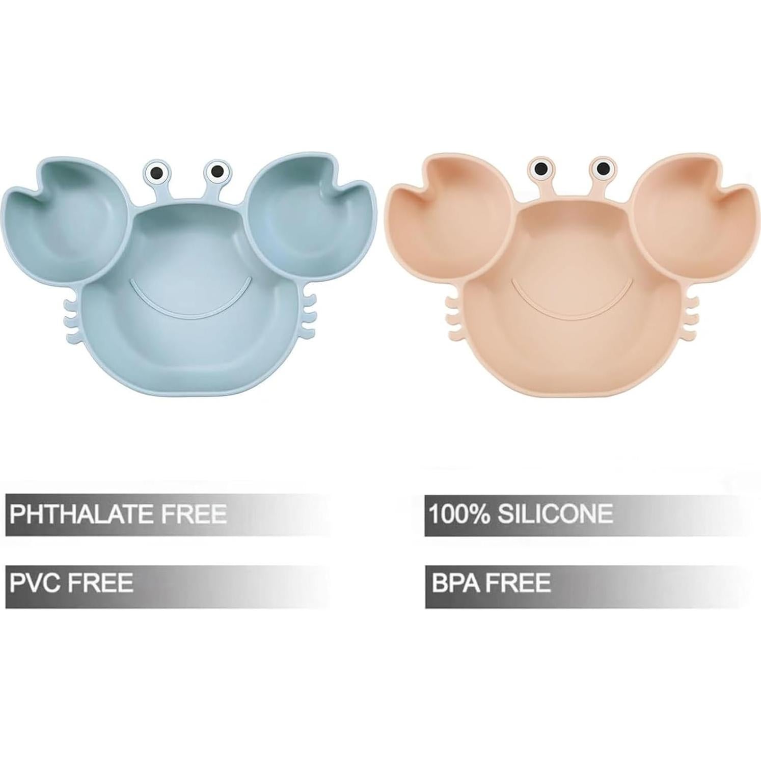 Plato de Succión de Silicona PandaEar 2 Piezas Cangrejo