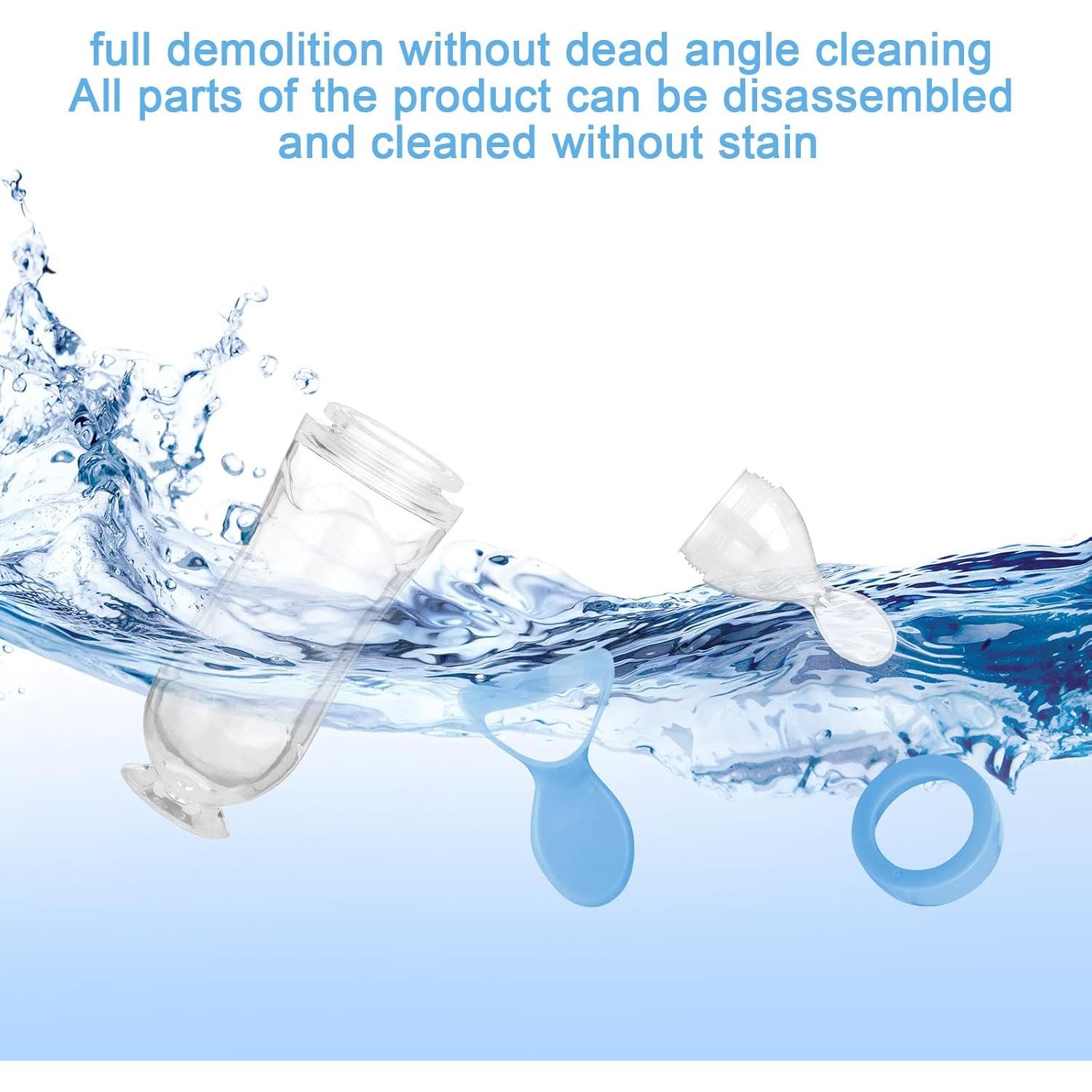 Vaso Dosificador de Comida para Bebés Nuanchu Silicona Azul