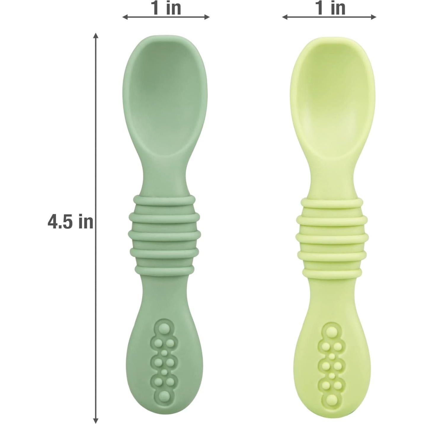 Cucharas de Silicona PandaEar 6 Piezas para Bebés 6-12 Meses