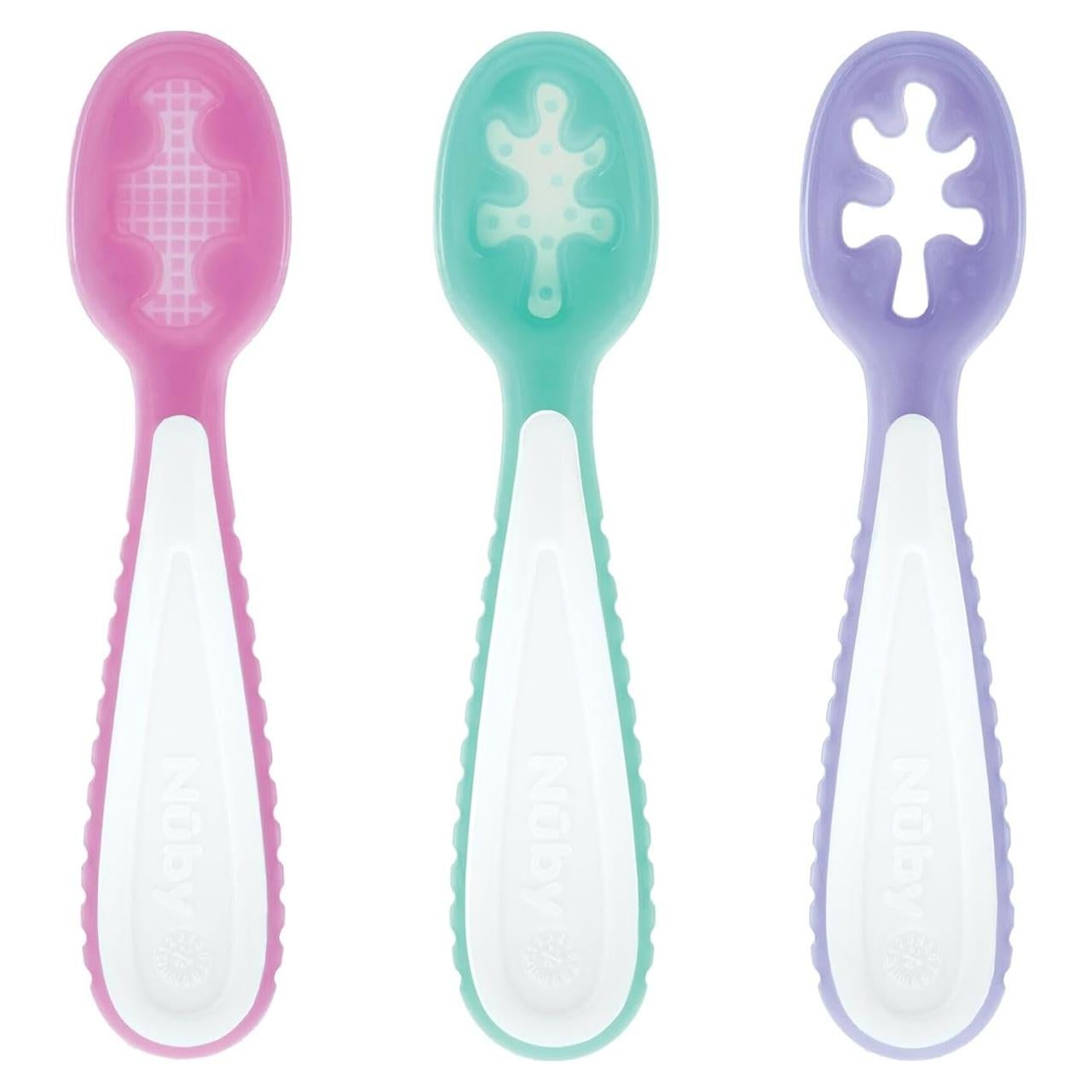 Set de cucharas para bebés Nuby - 3 piezas - 6+ meses - Silicona