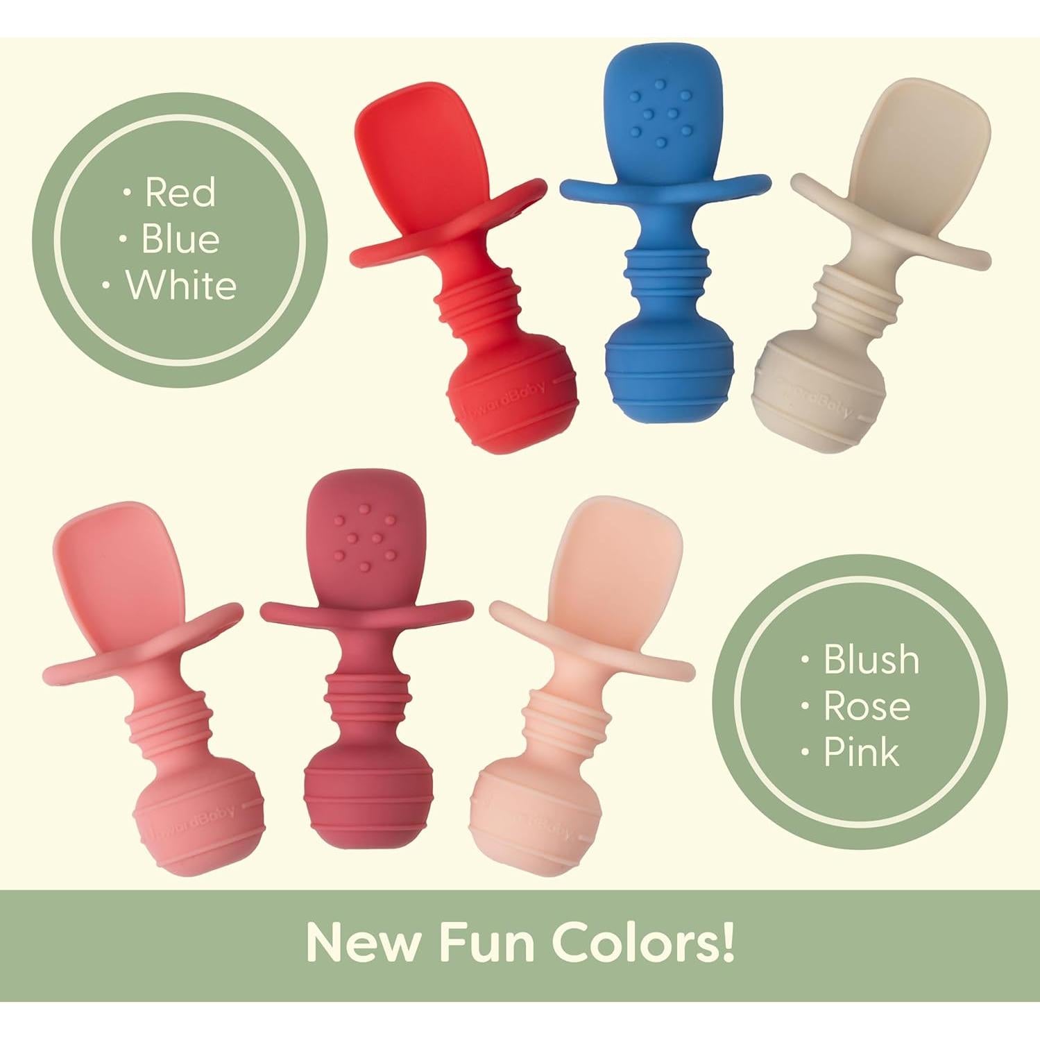 Cucharas de Silicona para Bebés UpwardBaby 3 Piezas Antiasfixia