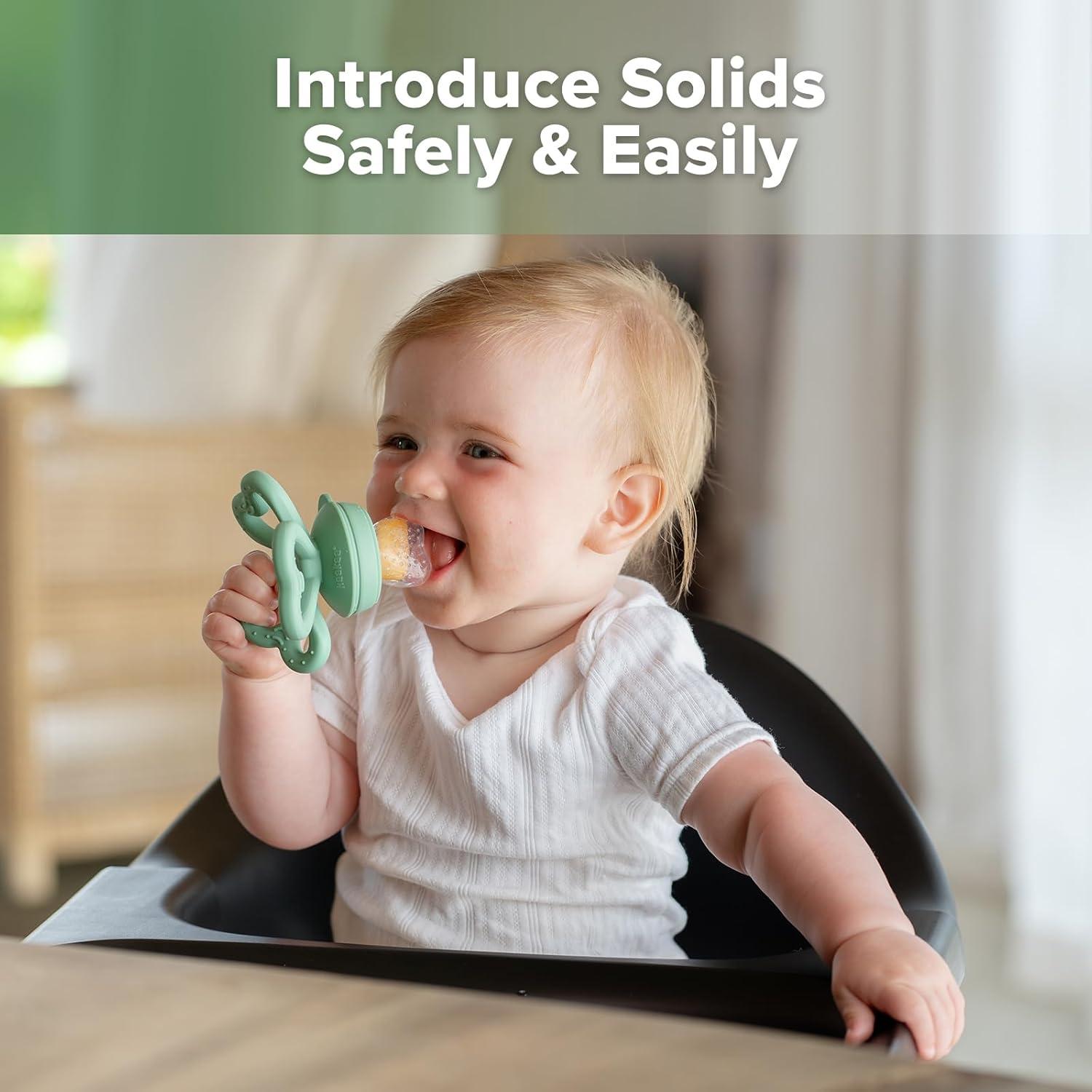 Alimentador de Frutas y Popsicle Haakaa Verde Guisante 4M+