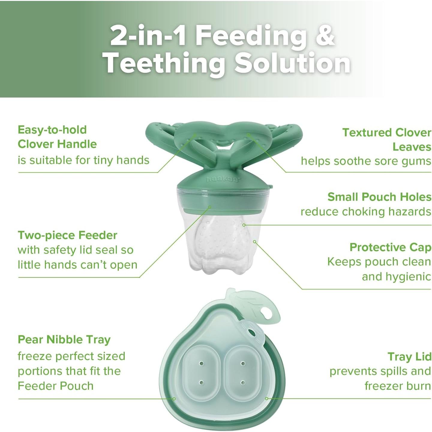 Alimentador de Frutas y Popsicle Haakaa Verde Guisante 4M+