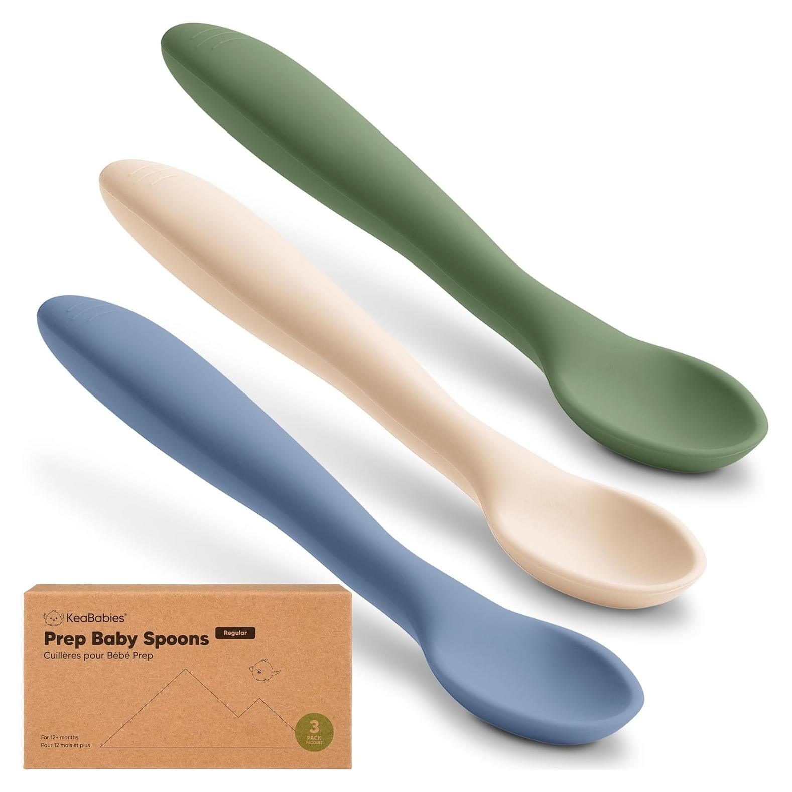 Set de 3 Cucharas de Silicona KeaBabies para Bebés 6-12 meses