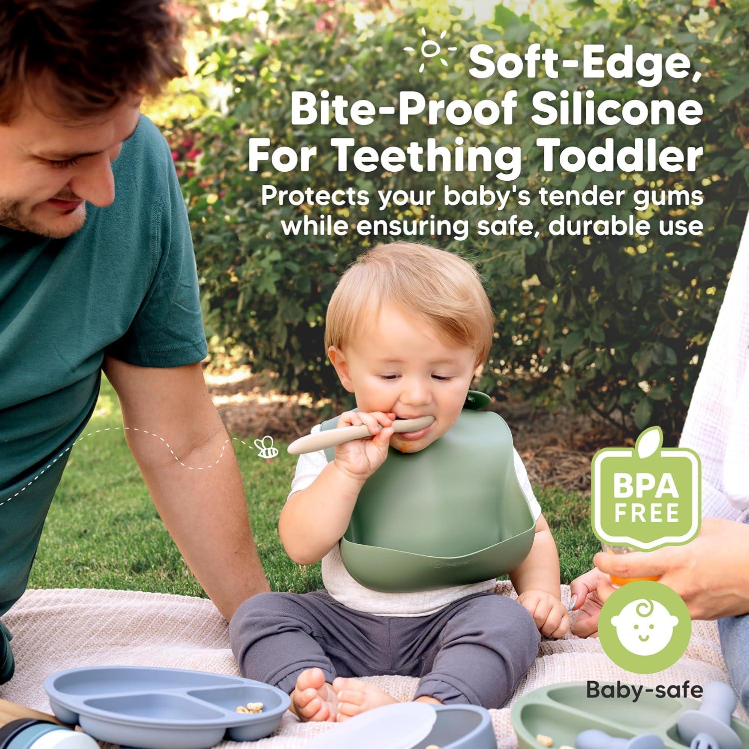 Set de 3 Cucharas de Silicona KeaBabies para Bebés 6-12 meses