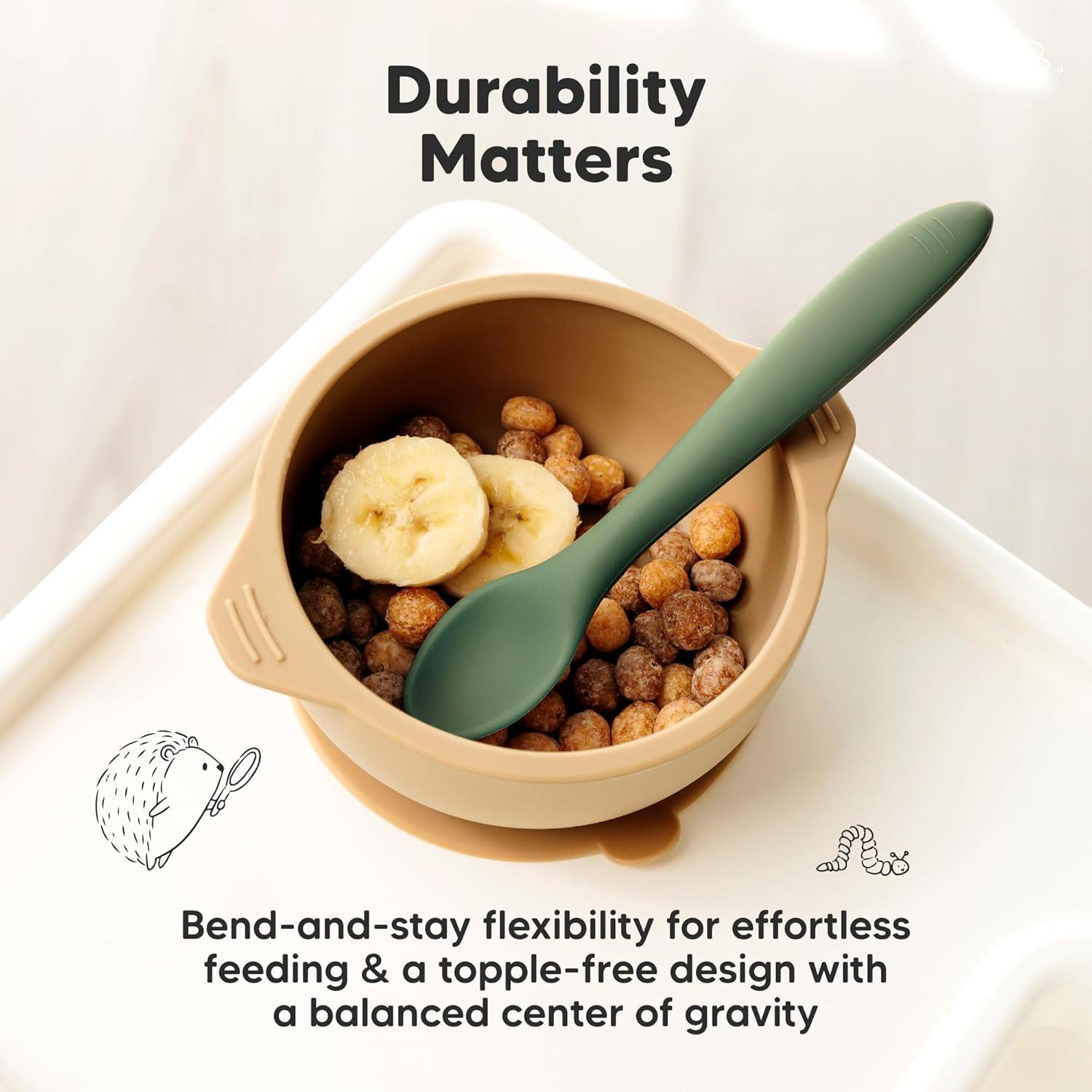 Set de 3 Cucharas de Silicona KeaBabies para Bebés 6-12 meses