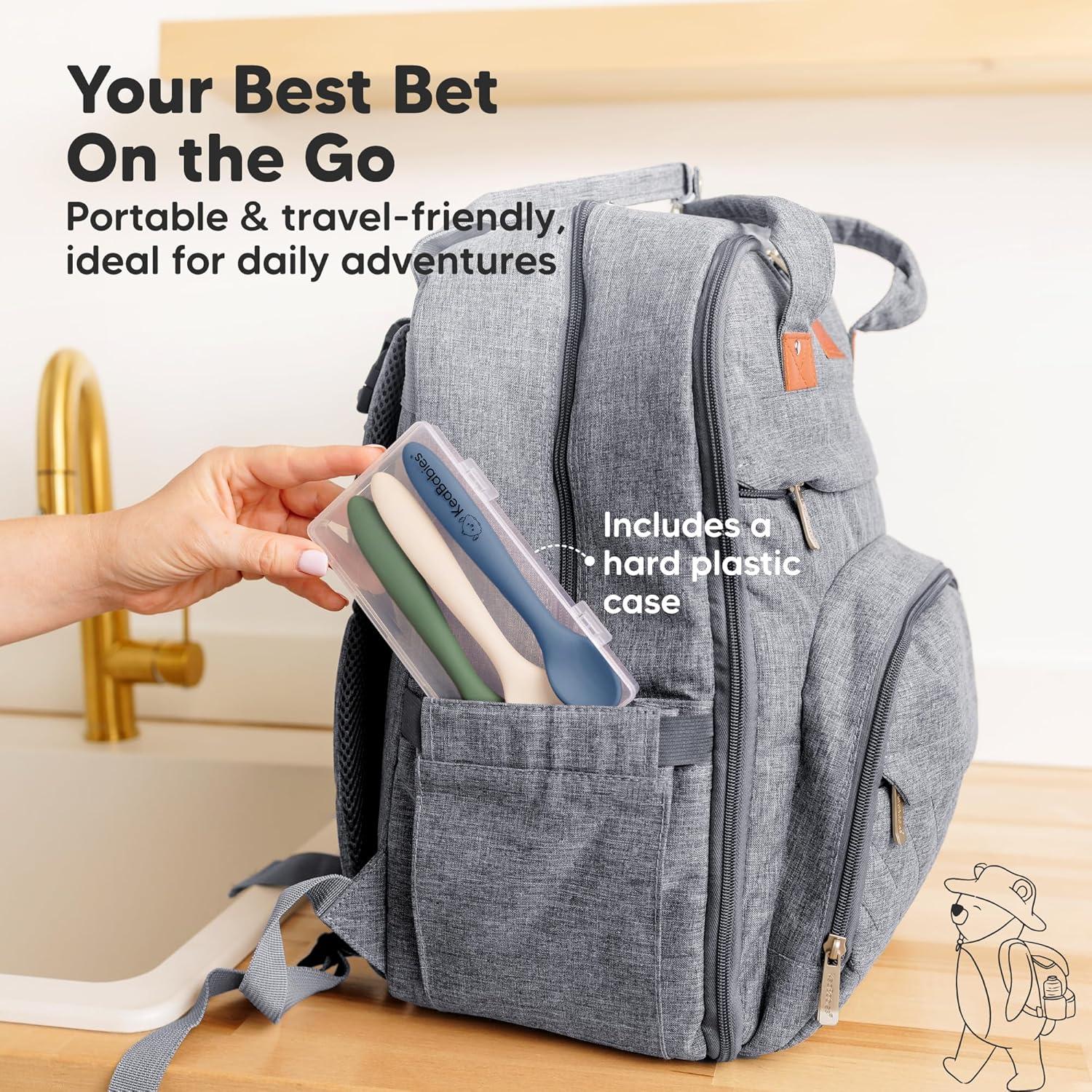 Set de 3 Cucharas de Silicona KeaBabies para Bebés 6-12 meses